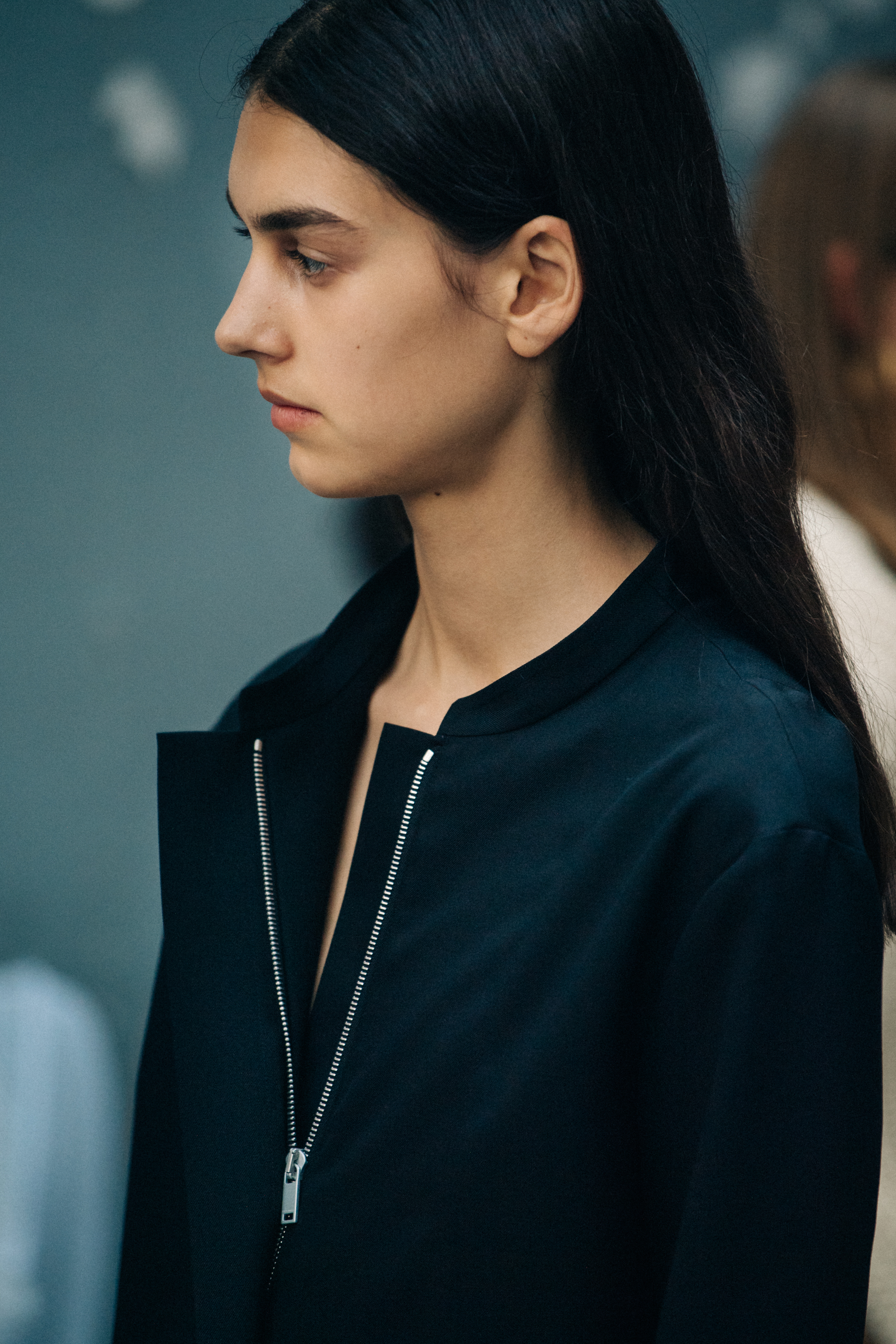 Models wearing blue Jil Sander outfit