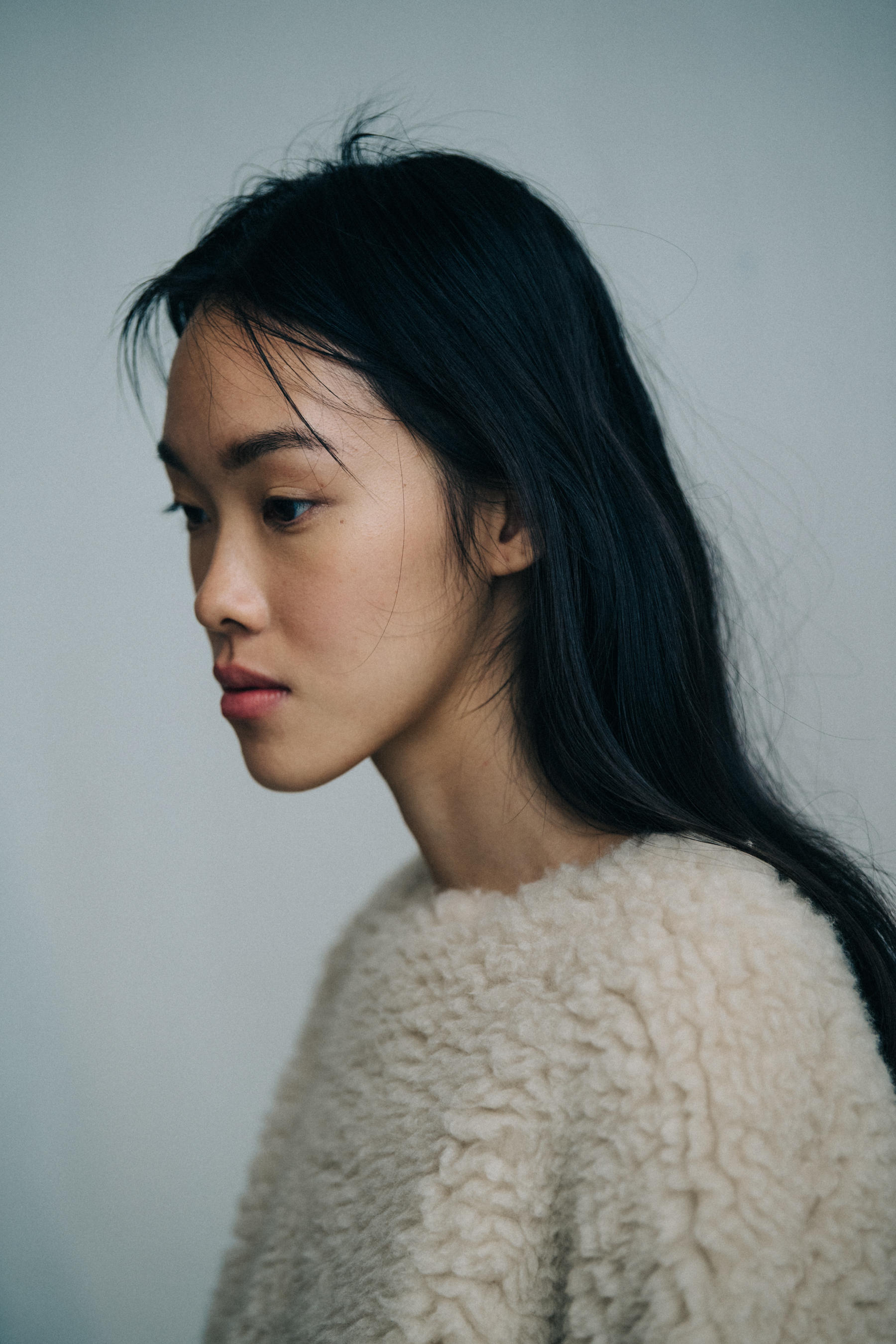 Models wearing beige at Mansur Gavriel