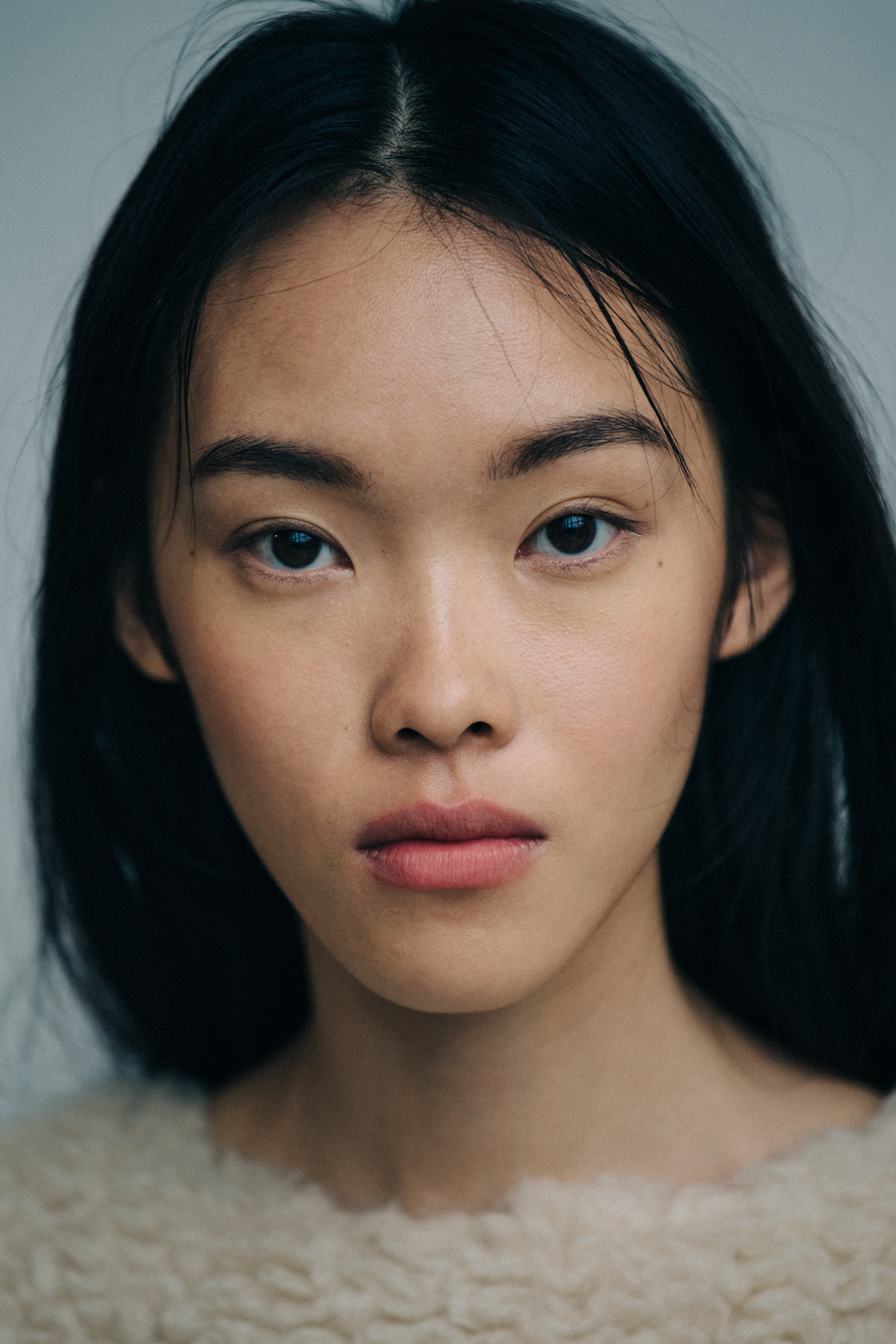 Portrait of Asian model with dark hair