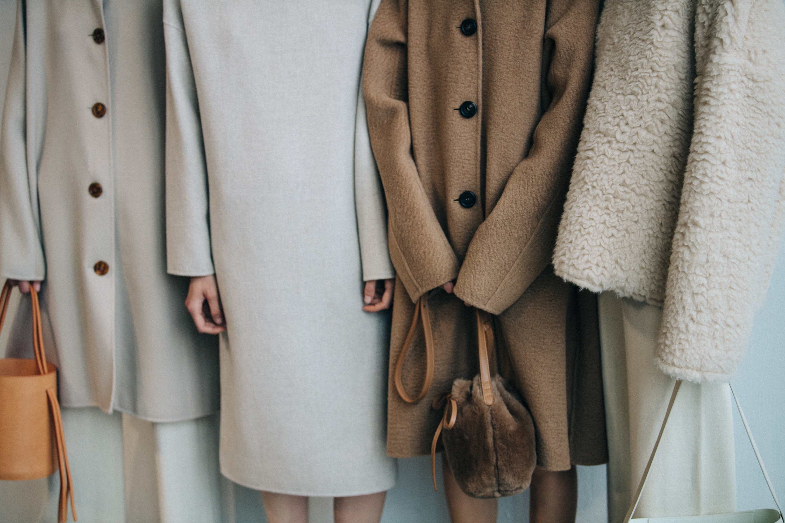 Models wearing brown at Mansur Gavriel