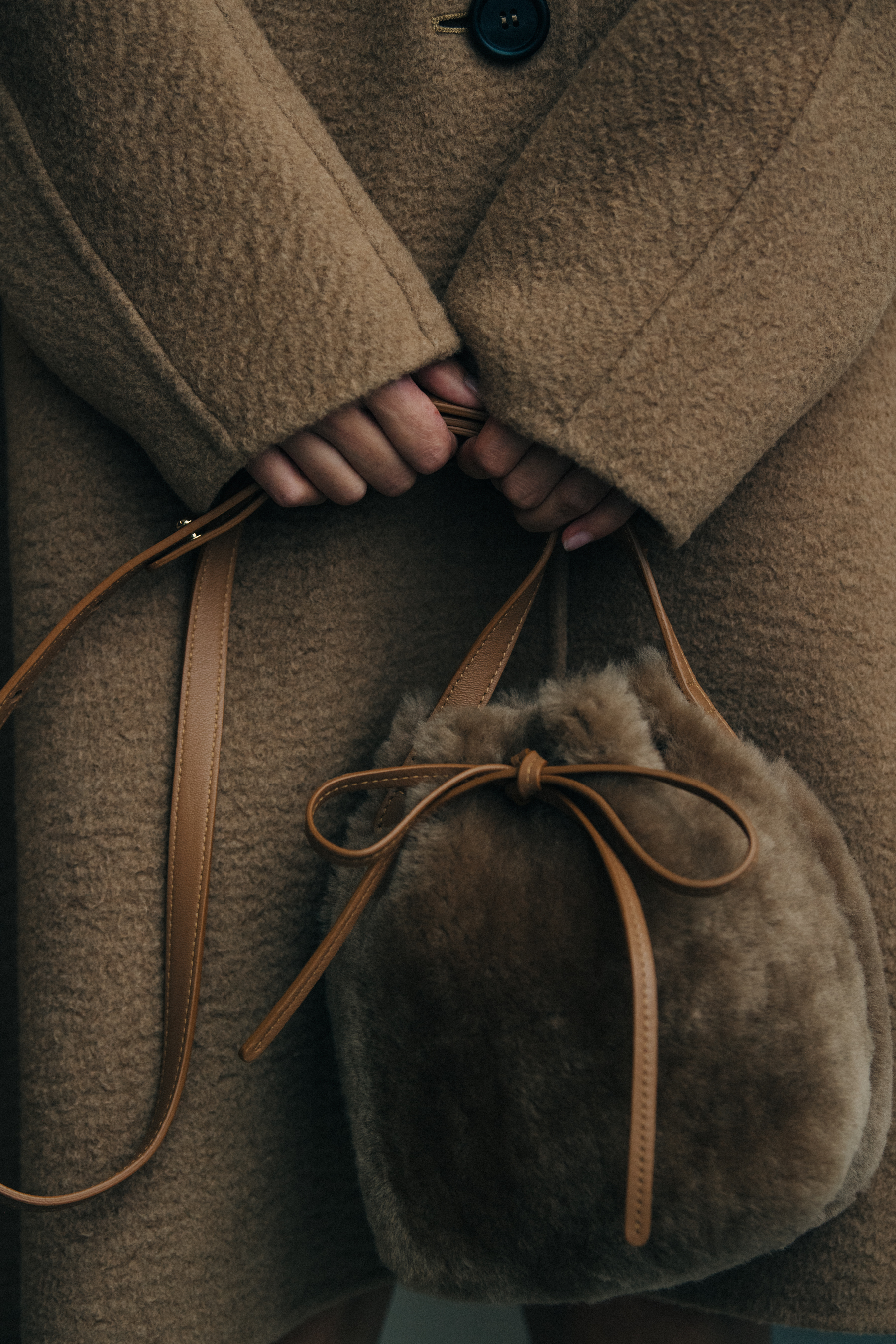 Models wearing brown at Mansur Gavriel