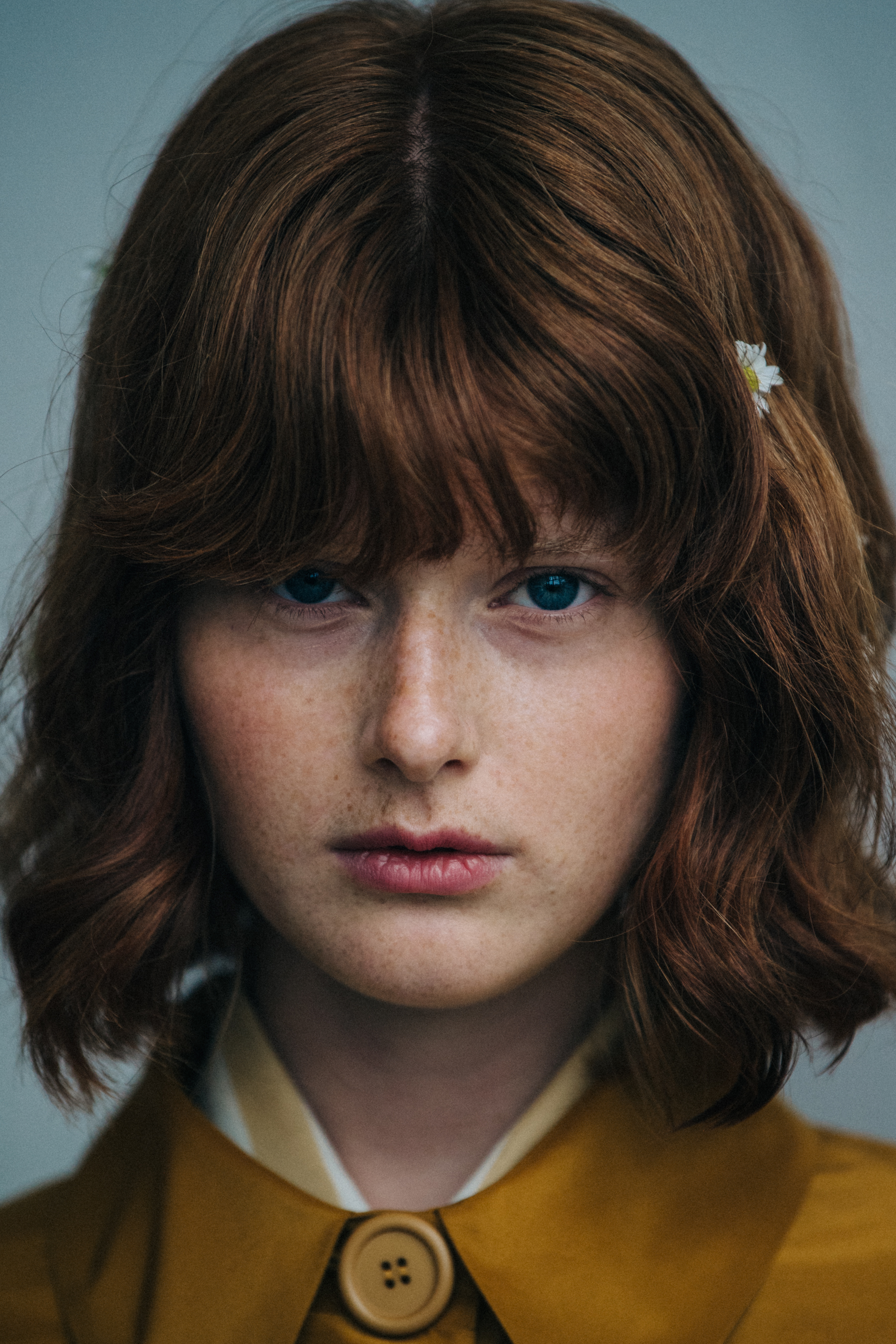 Portrait of model with red hair