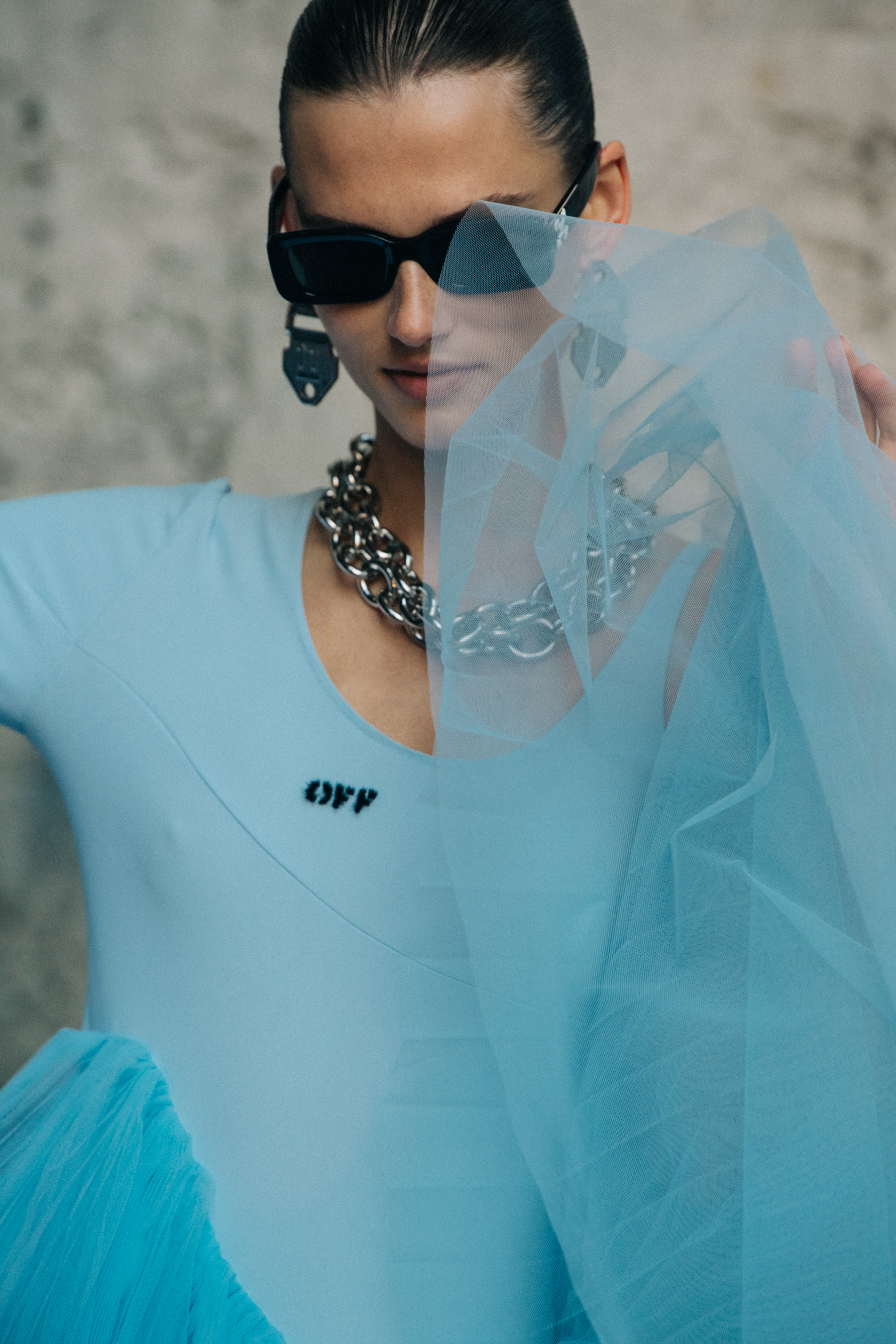 Giedre Dukauskaite backstage at Off-White