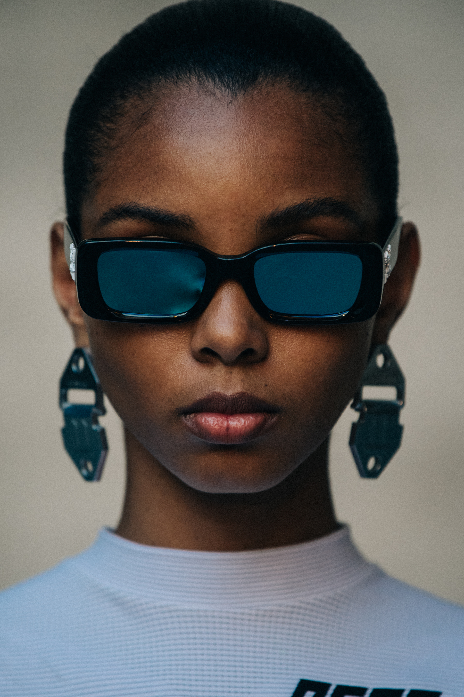Rayane Brown backstage at Off-White