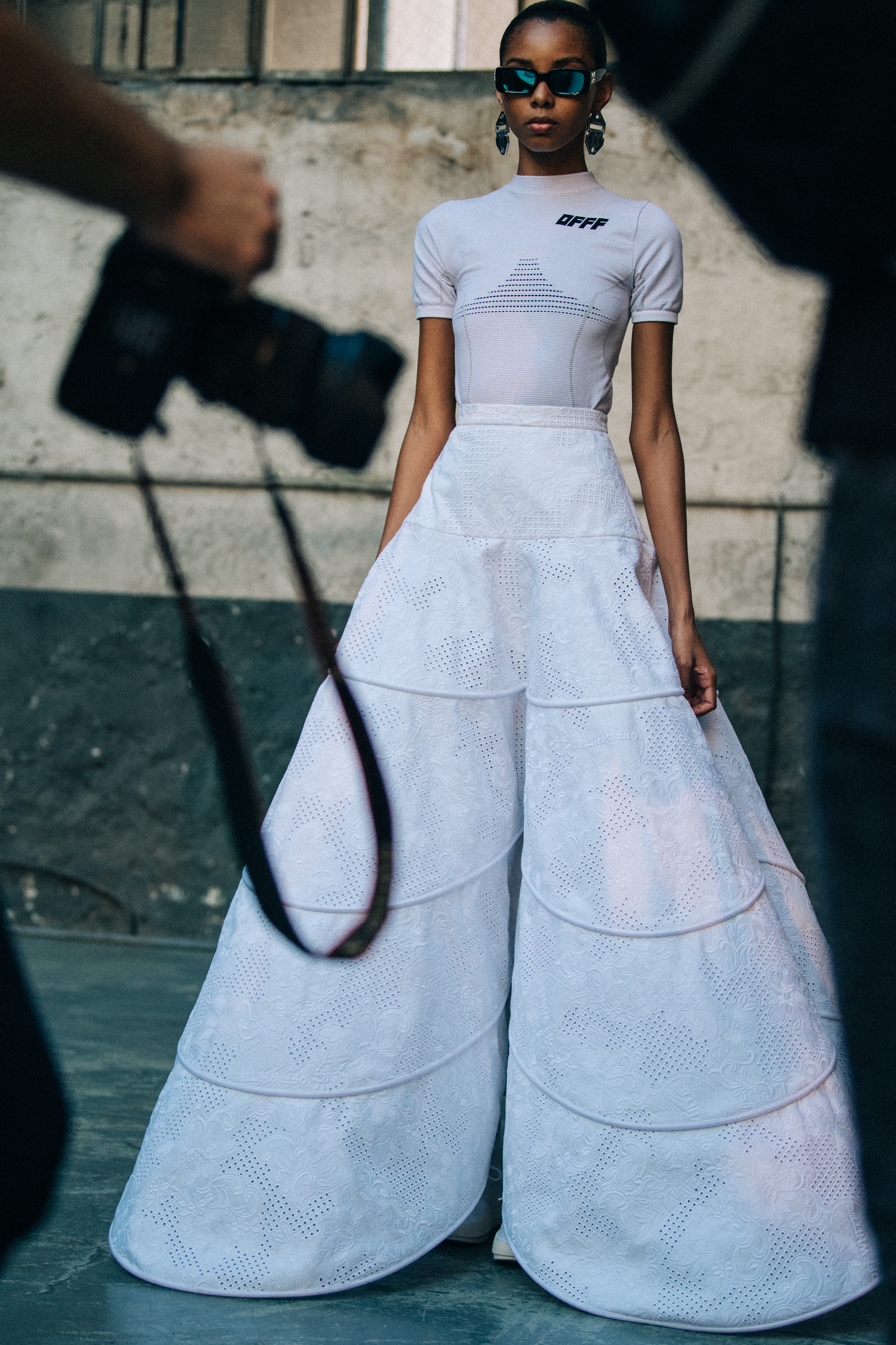 Rayane Brown backstage at Off-White