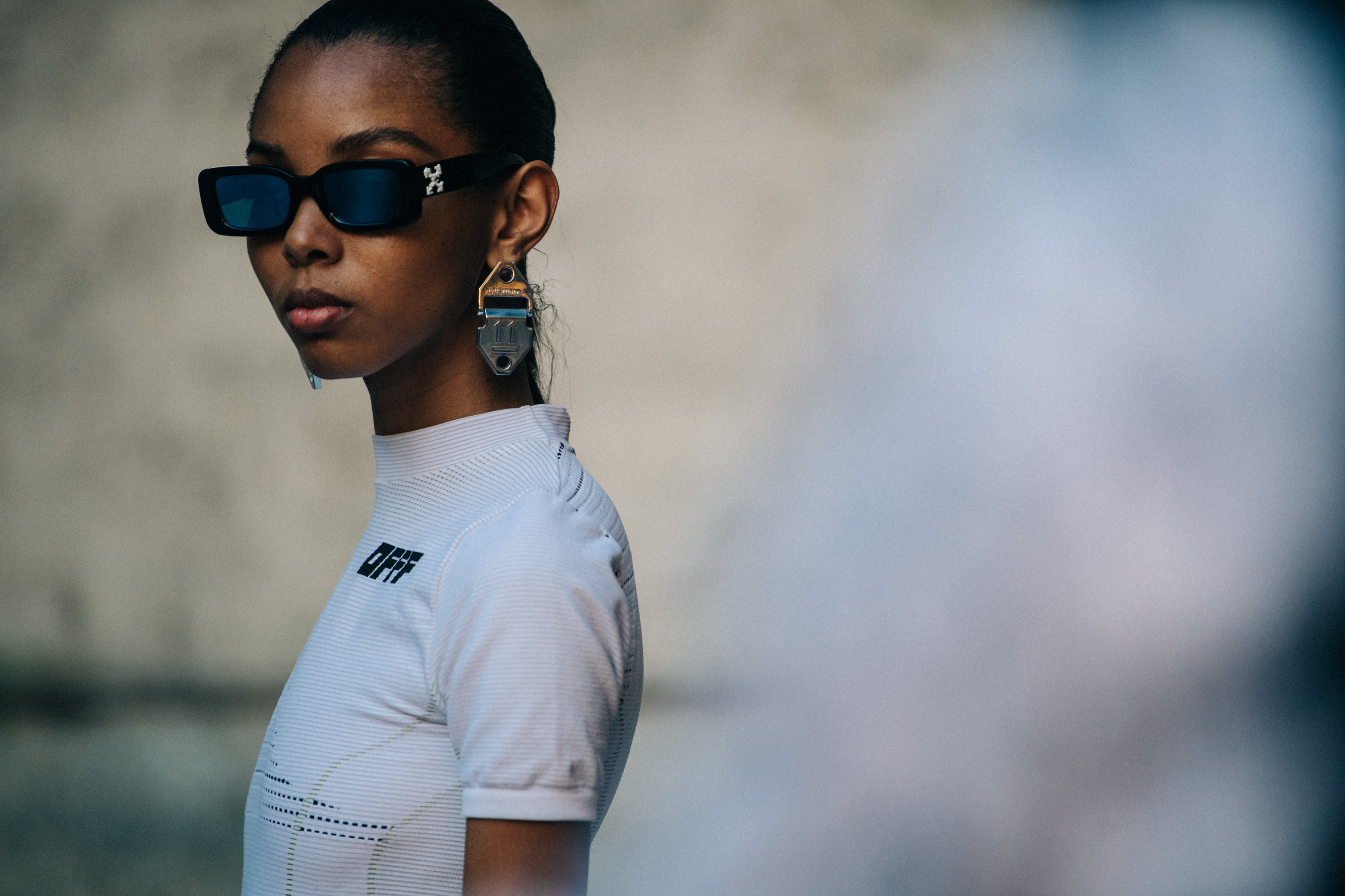 Rayane Brown backstage at Off-White