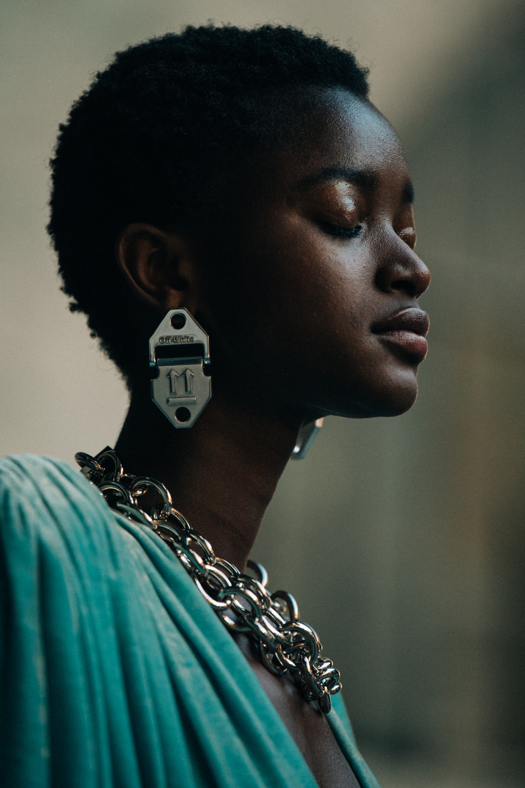 Oumie Jammeh backstage at Off-White
