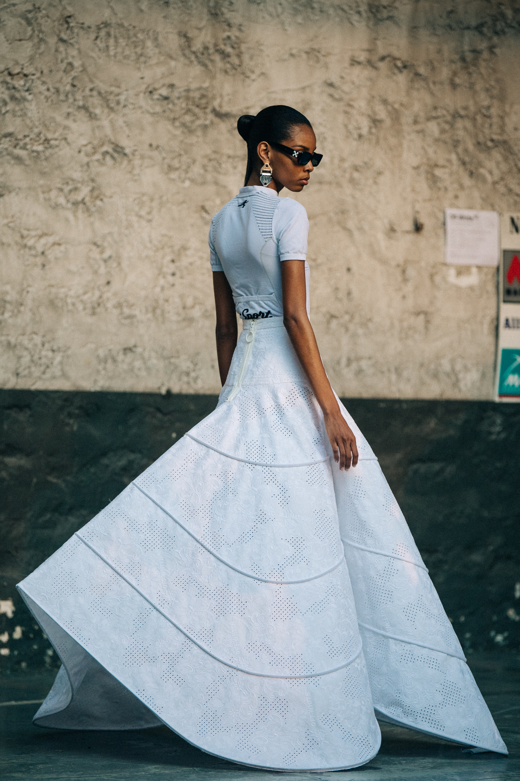 Rayane Brown backstage at Off-White