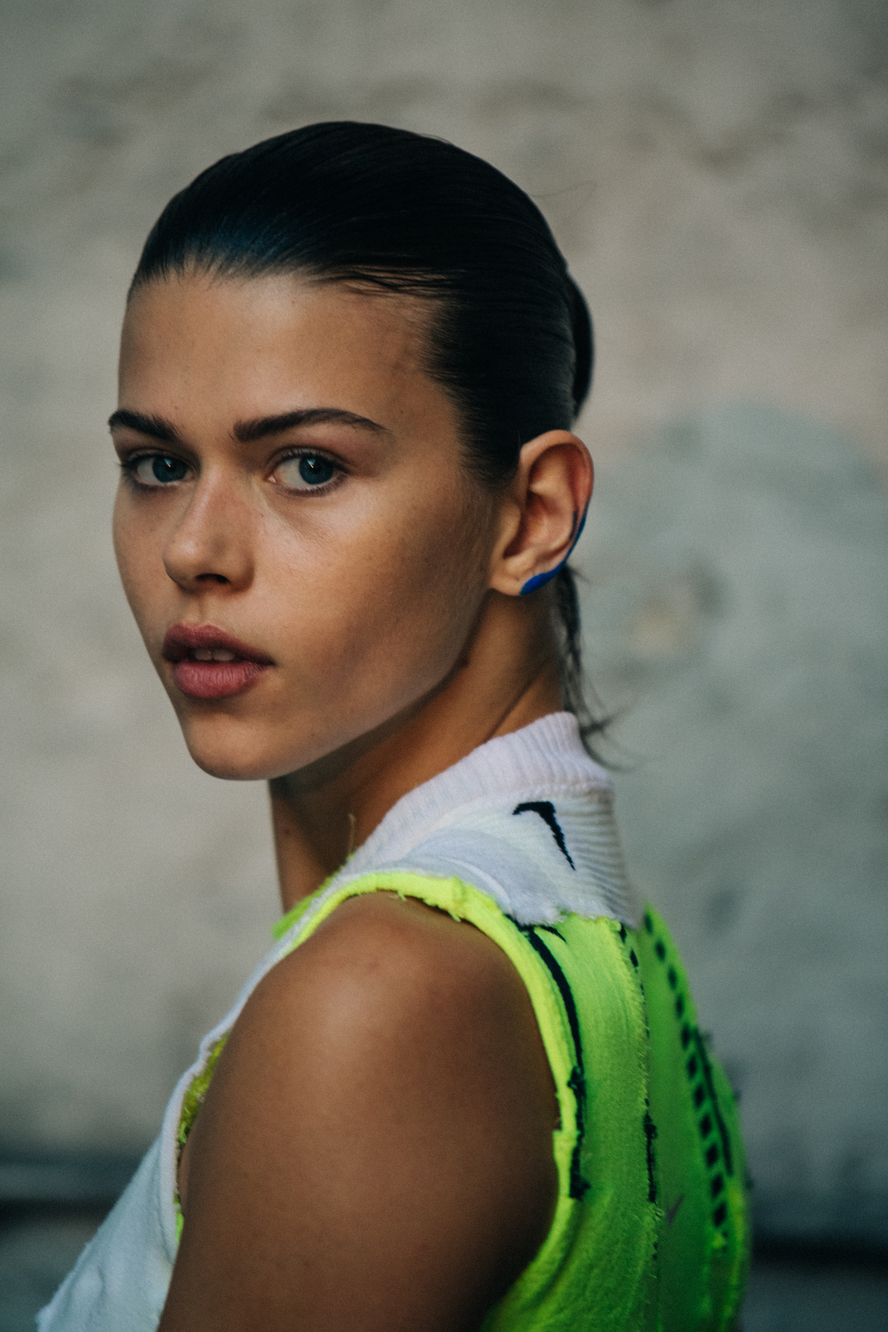 Georgia Fowler backstage at Off-White