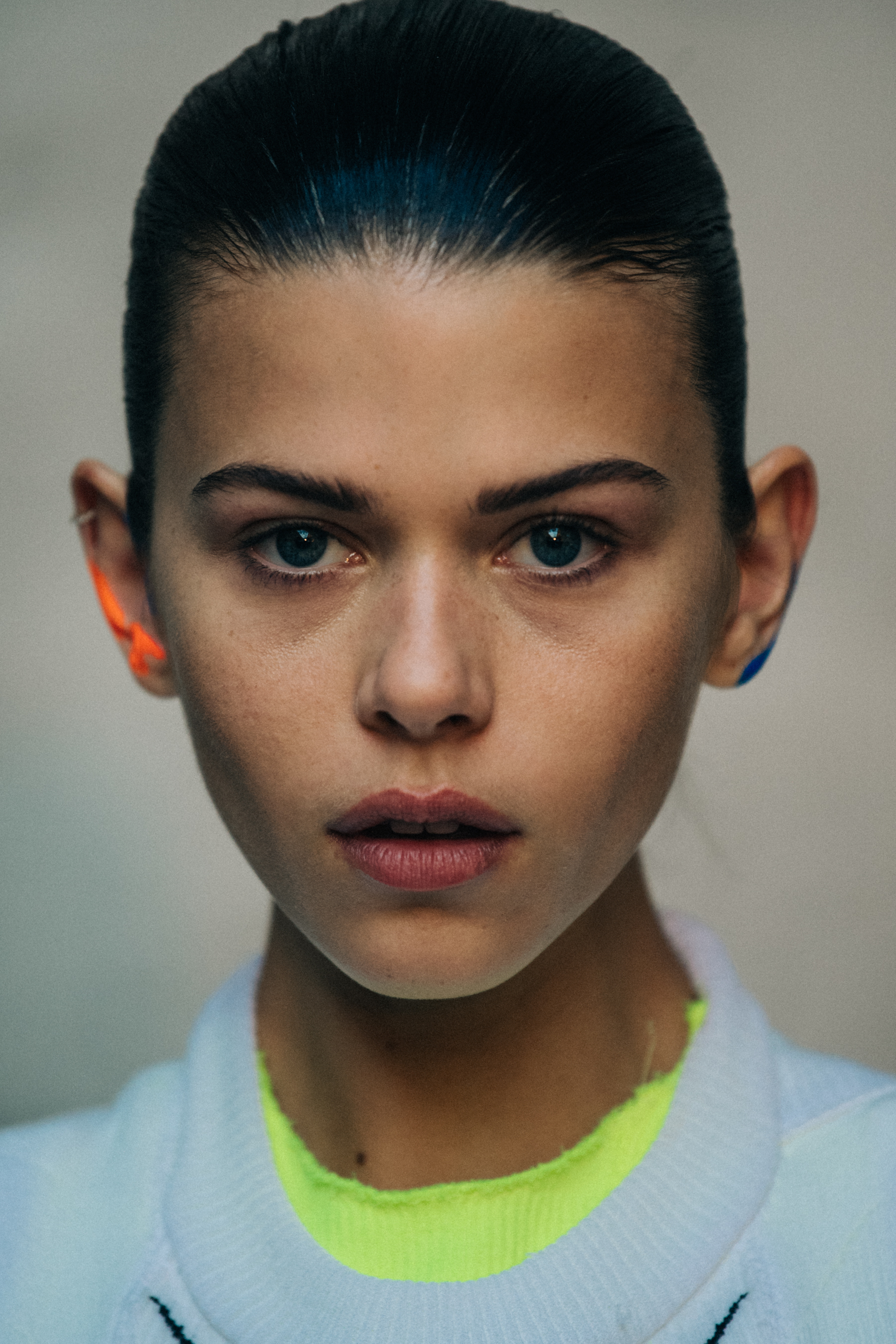 Georgia Fowler backstage at Off-White