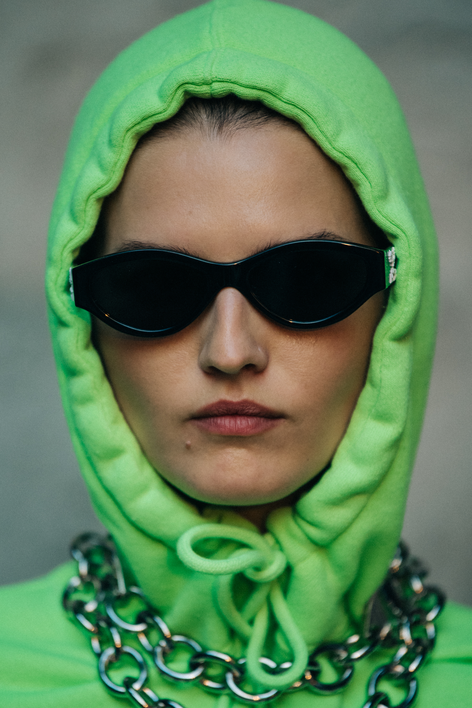 Katlin Aas backstage at Off-White