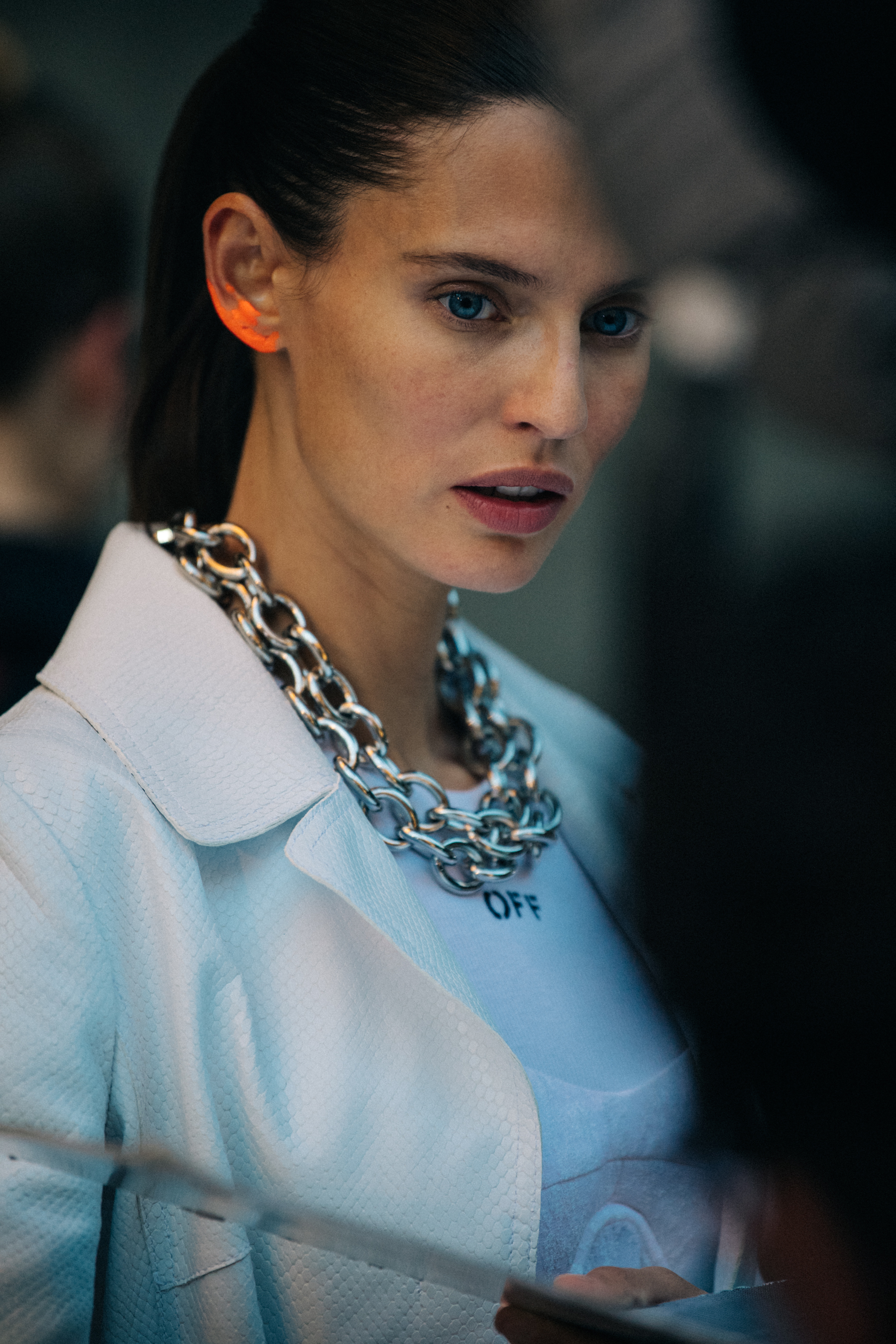 Bianca Balti backstage at Off-White