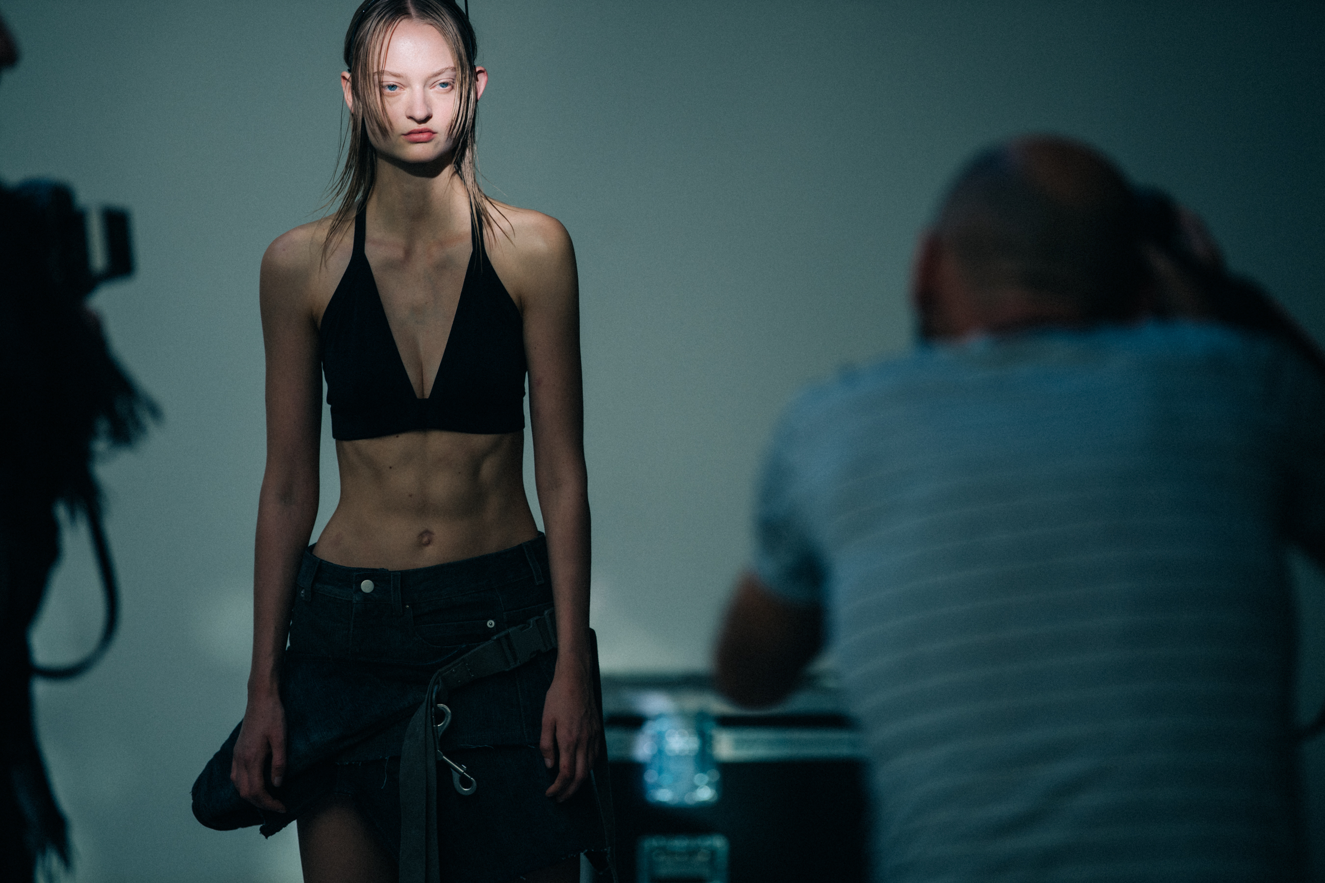 OIivia Therese Kragh backstage at Rick Owens