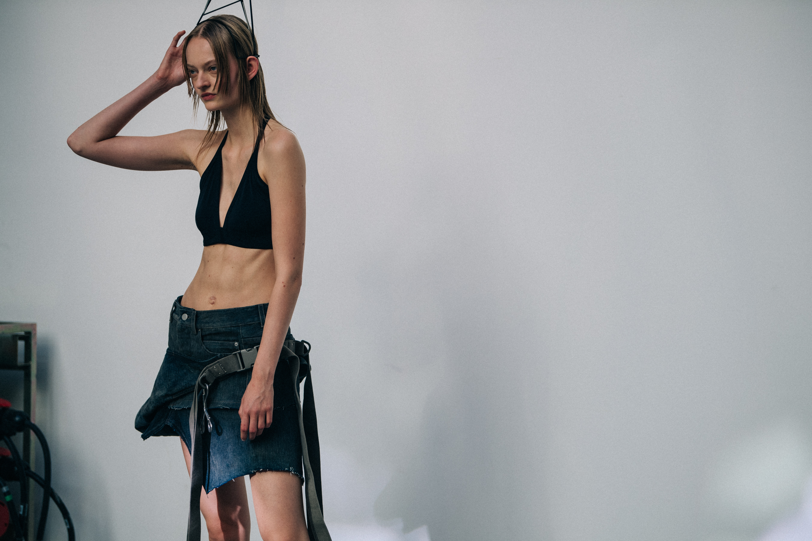 OIivia Therese Kragh backstage at Rick Owens