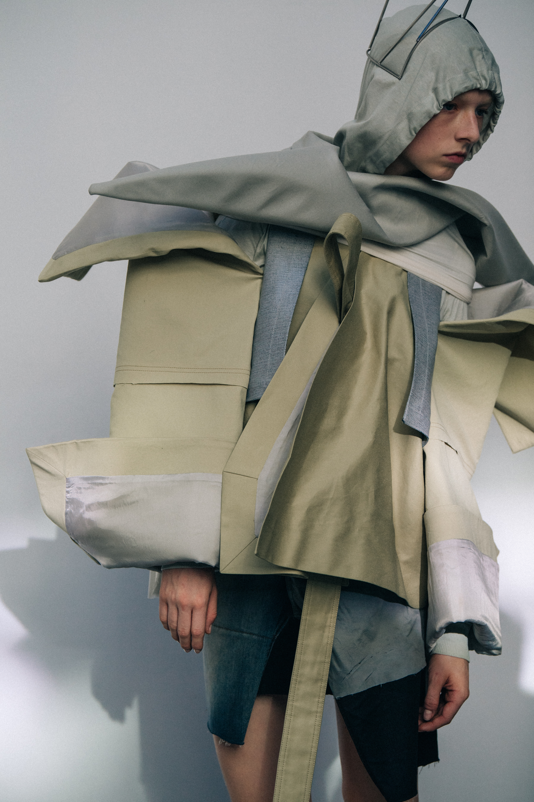 Hunter Schafer backstage at Rick Owens