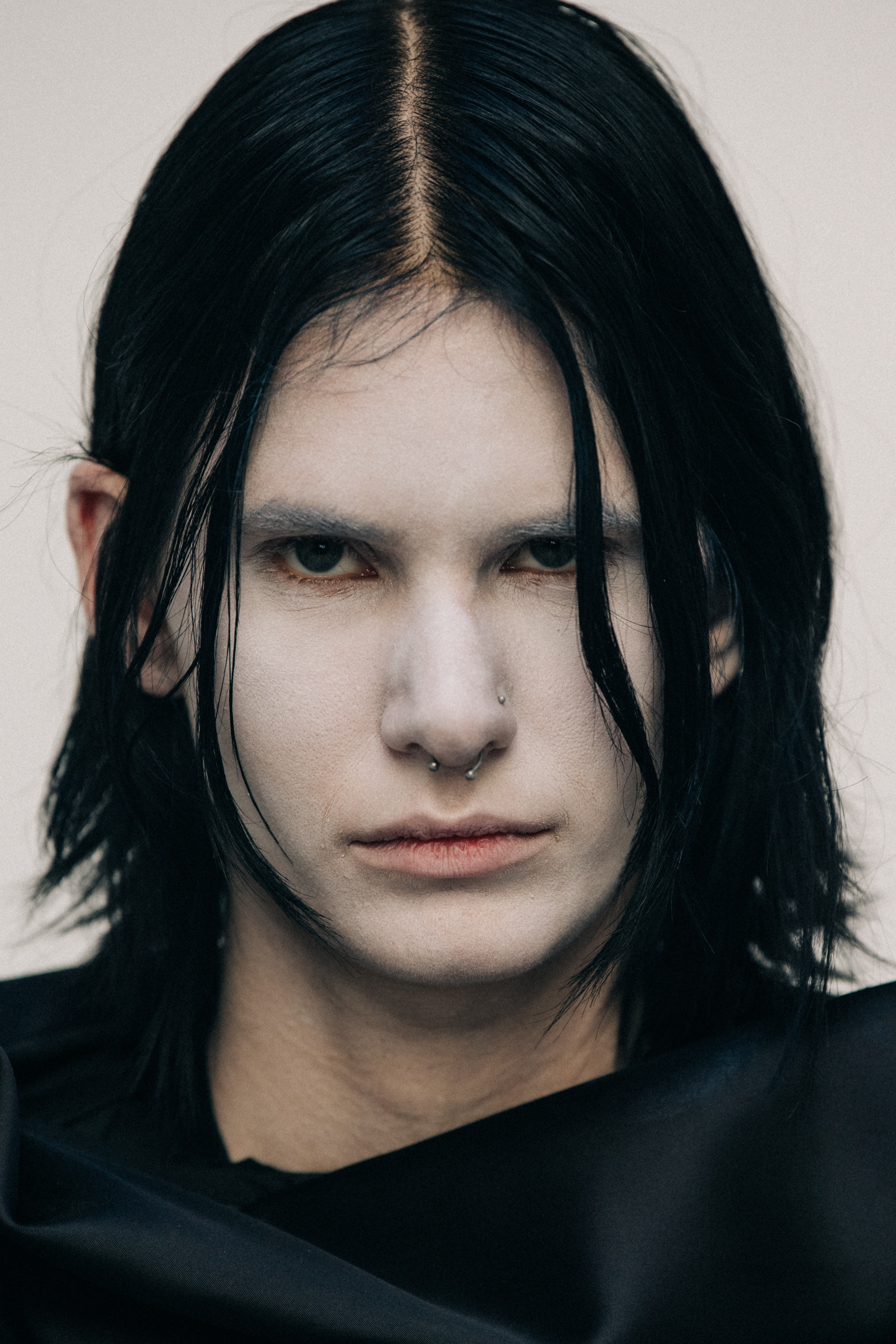Portrait of model wearing facepaint