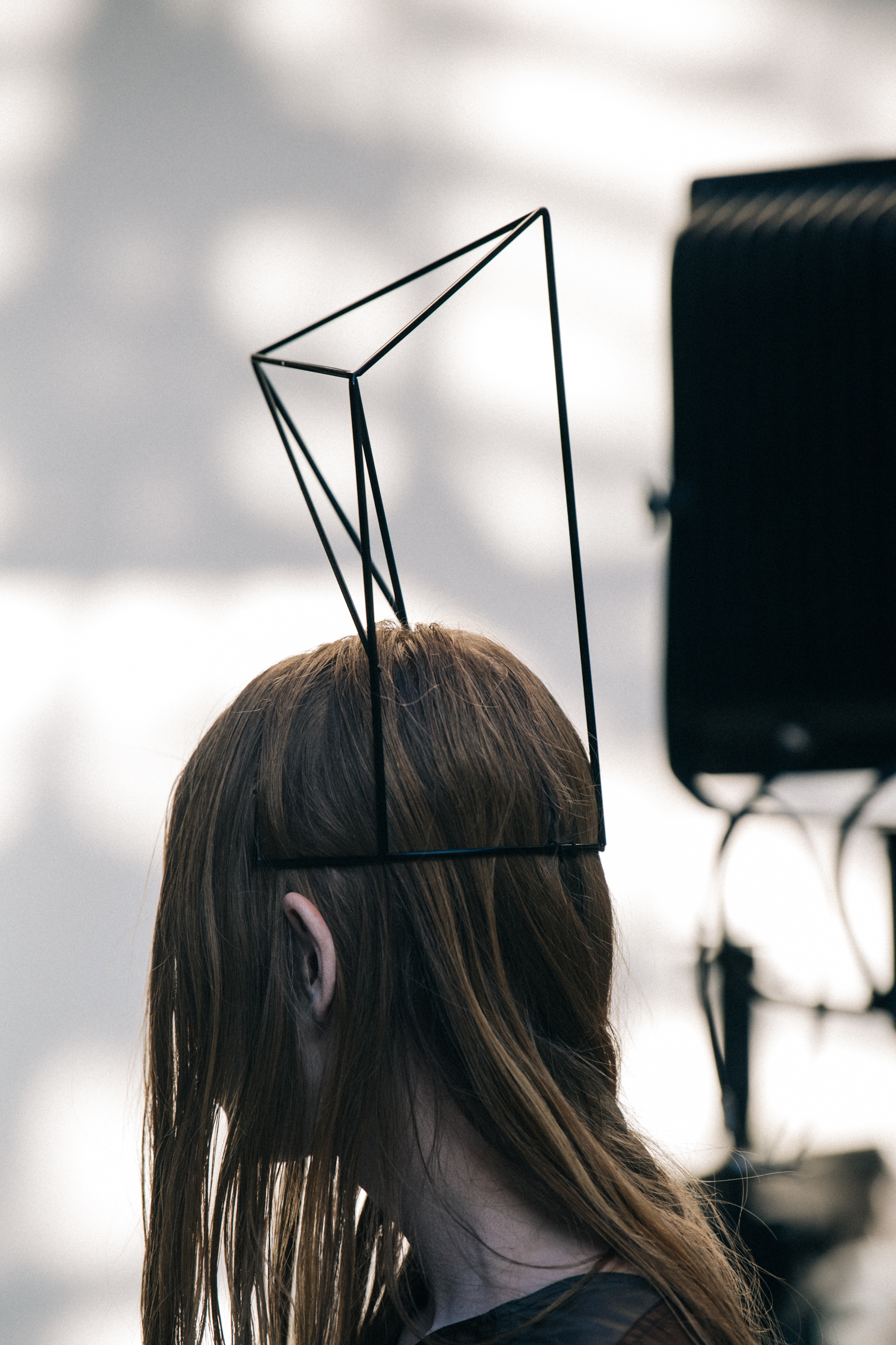 Model wearing face paint at Rick Owens