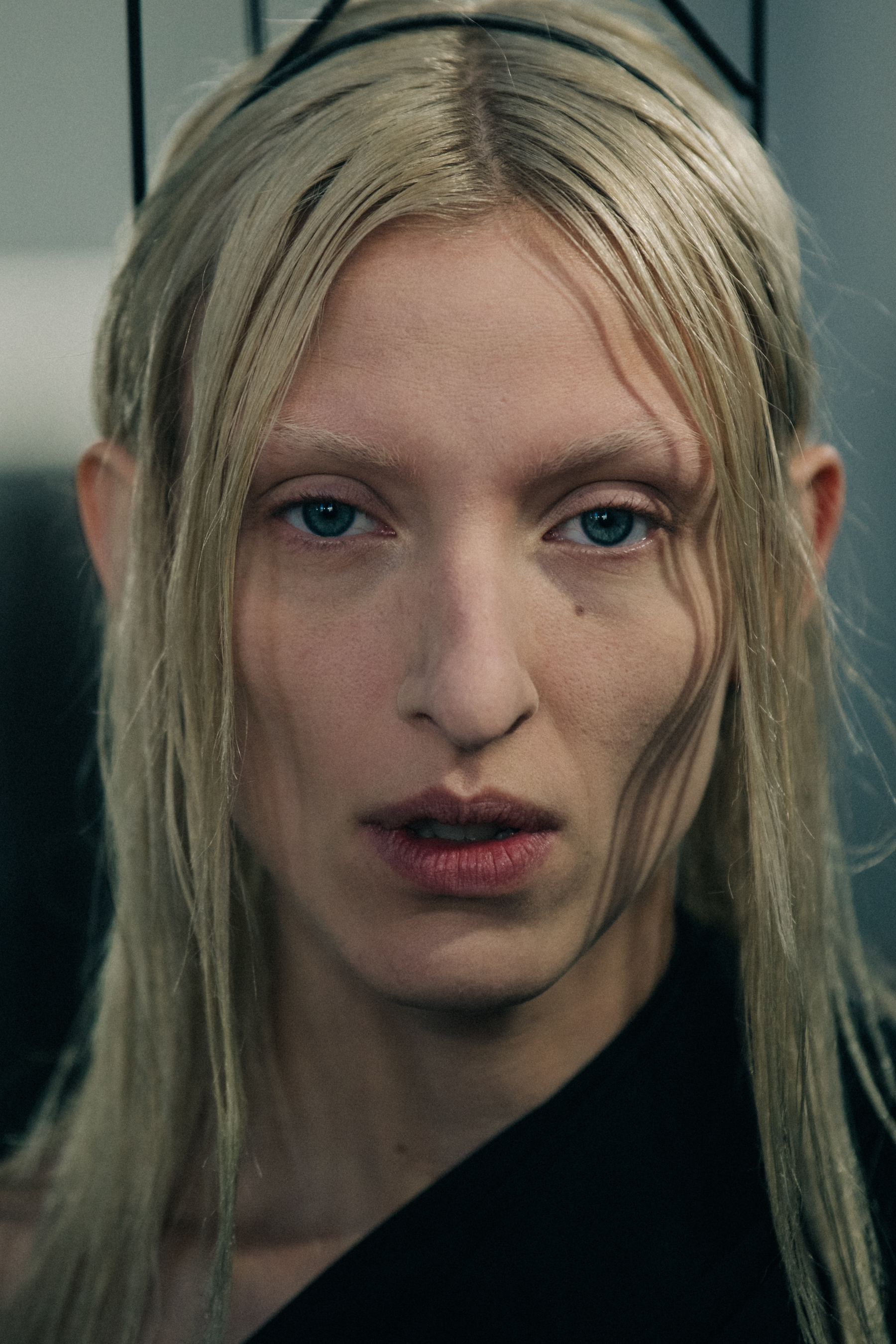 Maggie Maurer backstage at Rick Owens