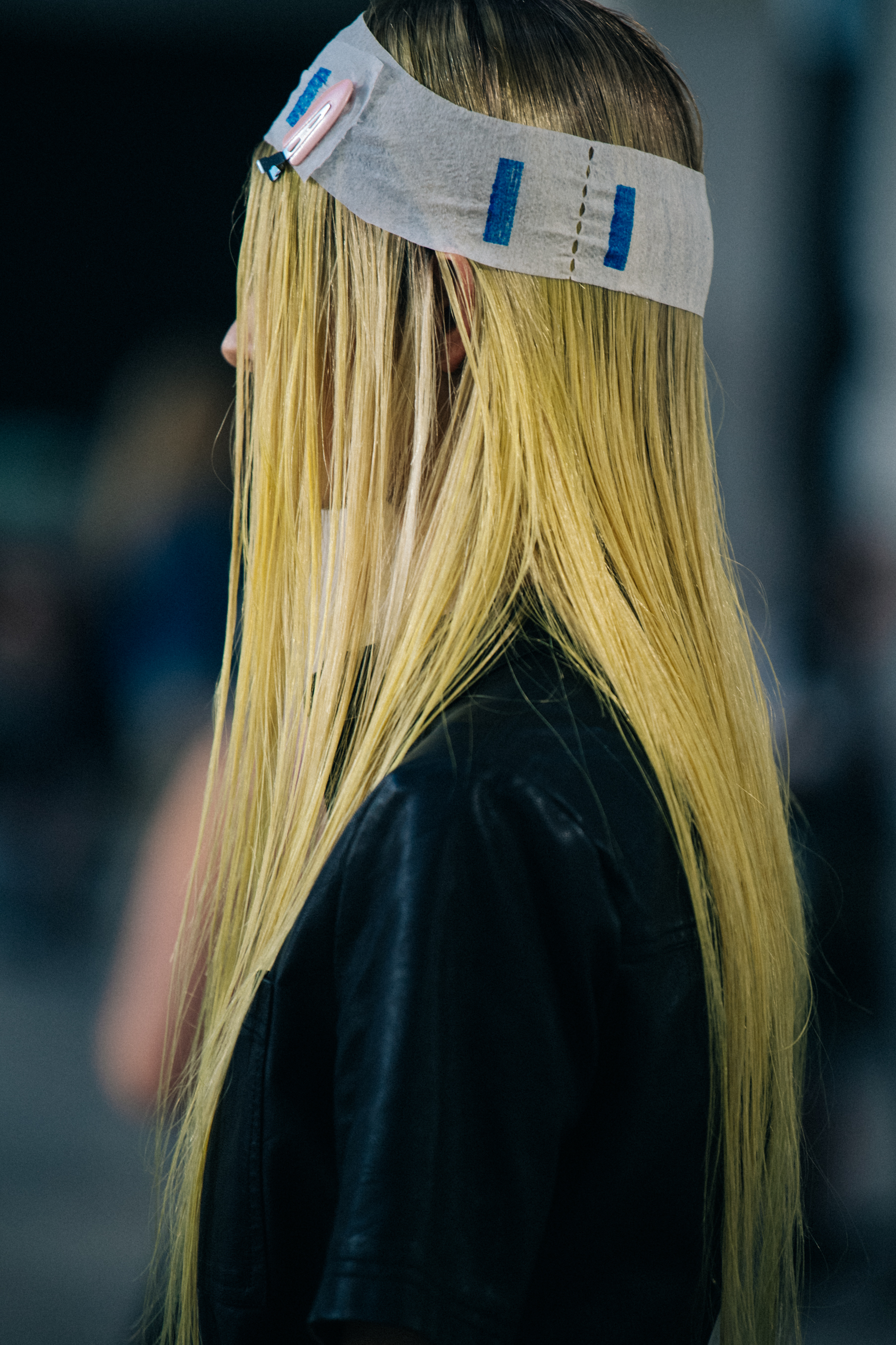 Model wearing black top at Rick Owens
