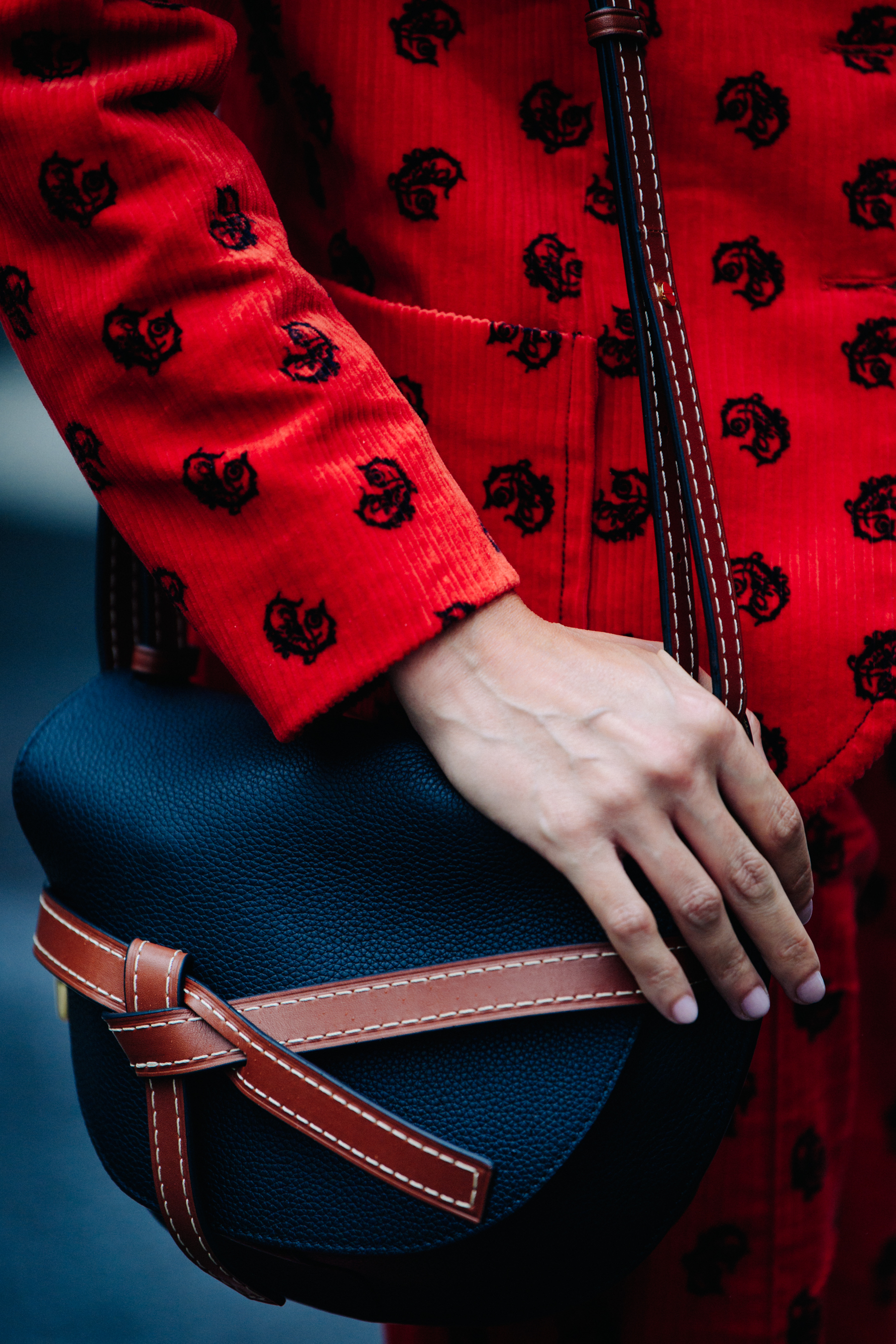 Woman wearing red coat