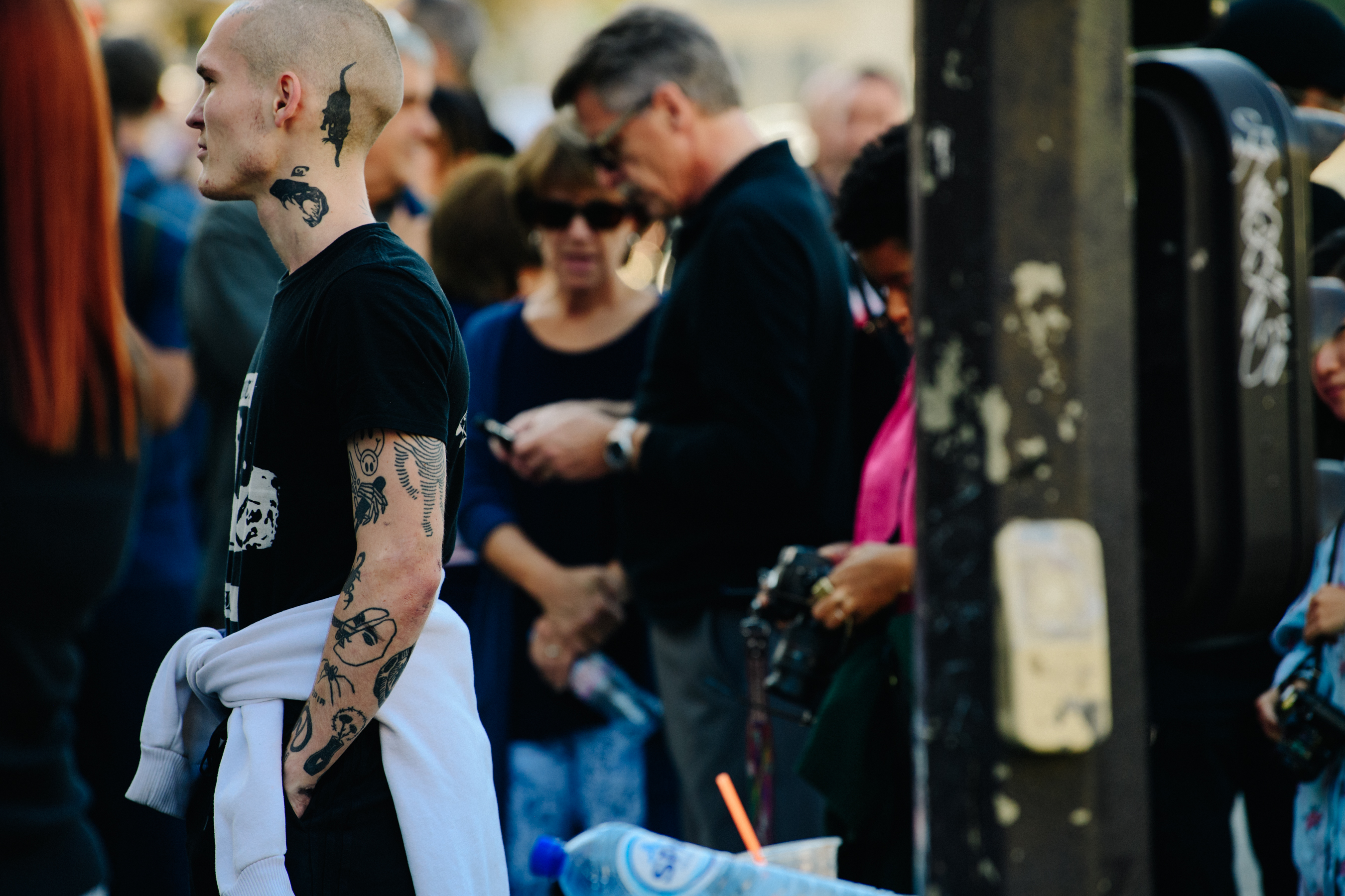 Heavily tattooed man