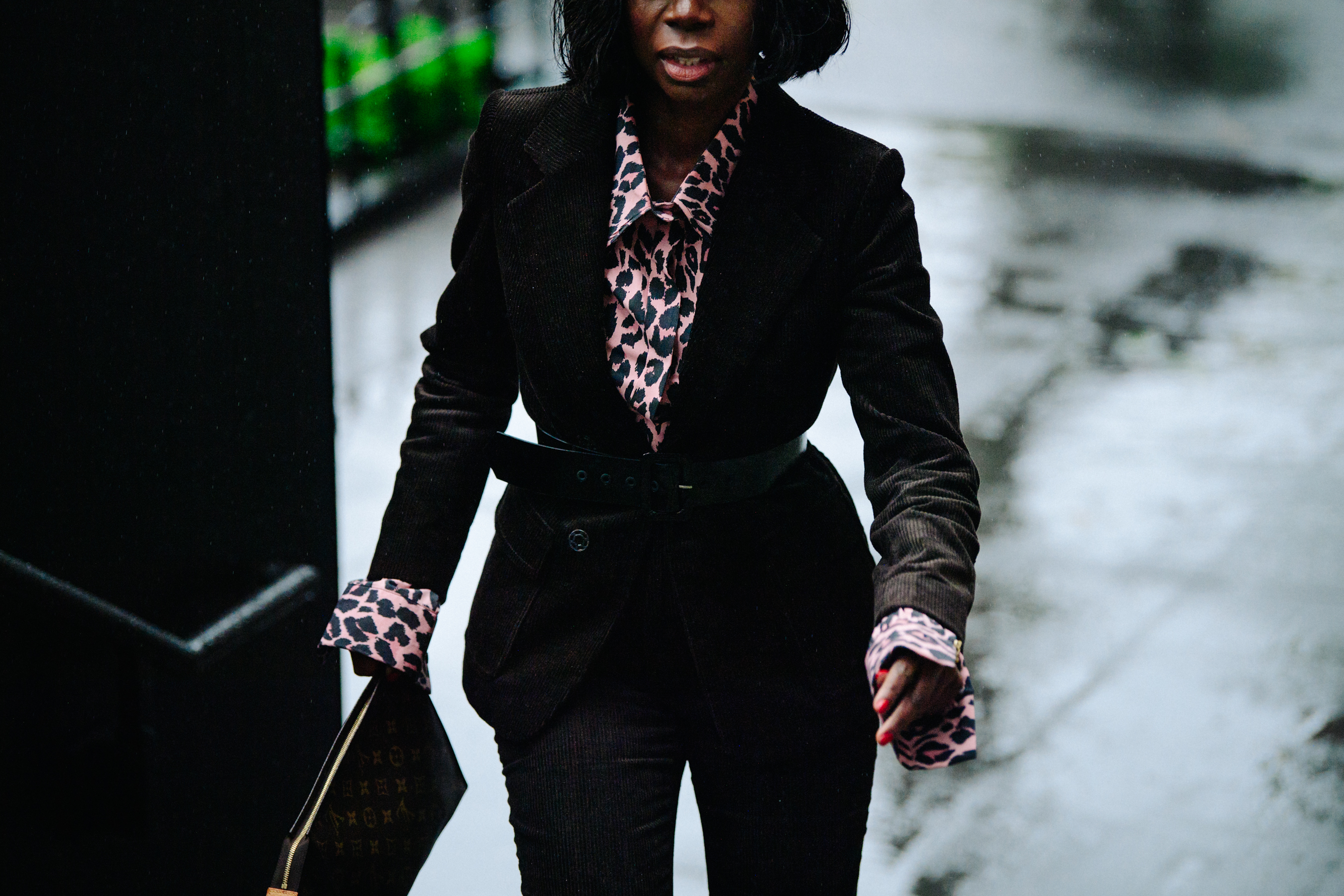 Woman wearing pink shirt