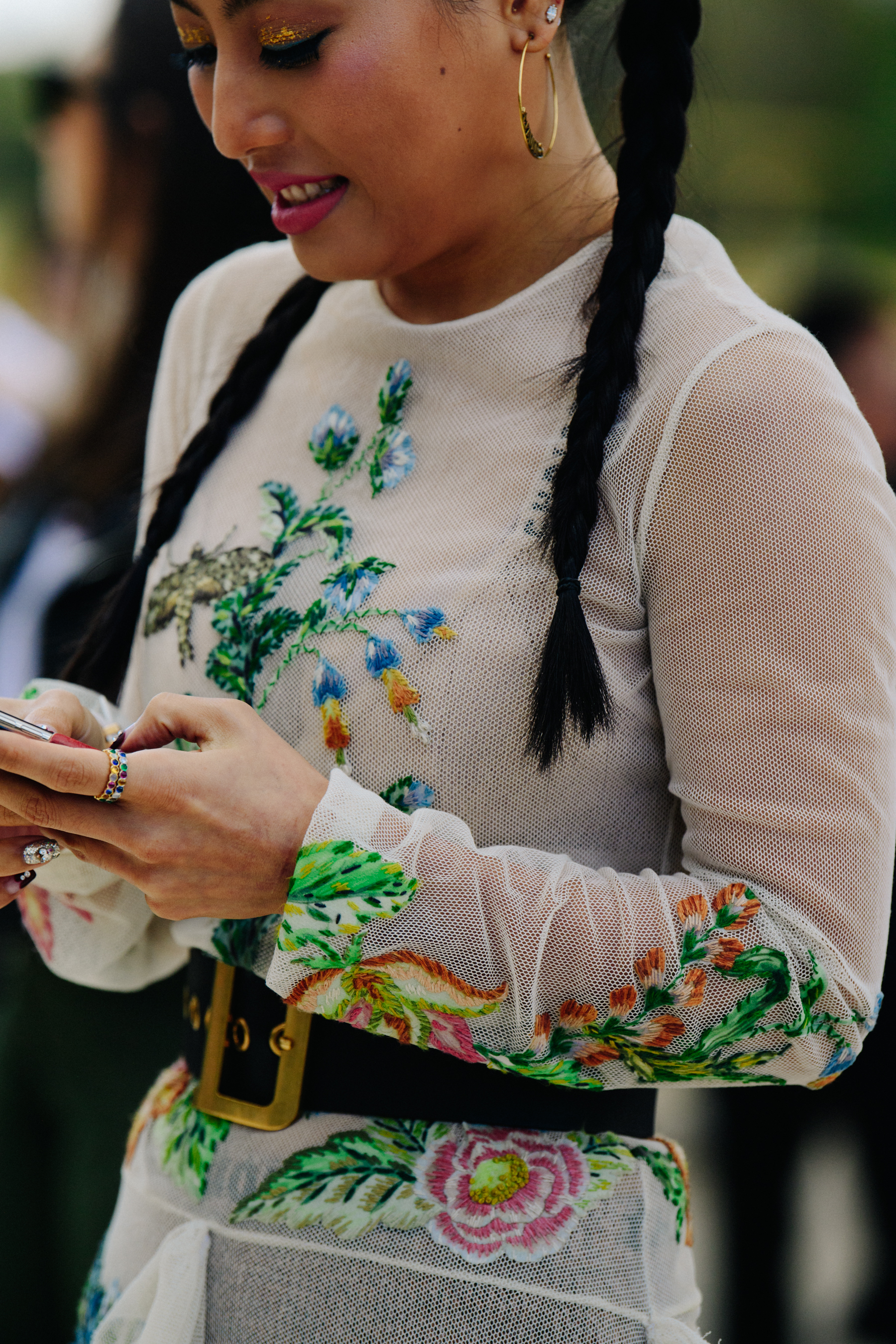 Woman wearing Christian Dior outfit