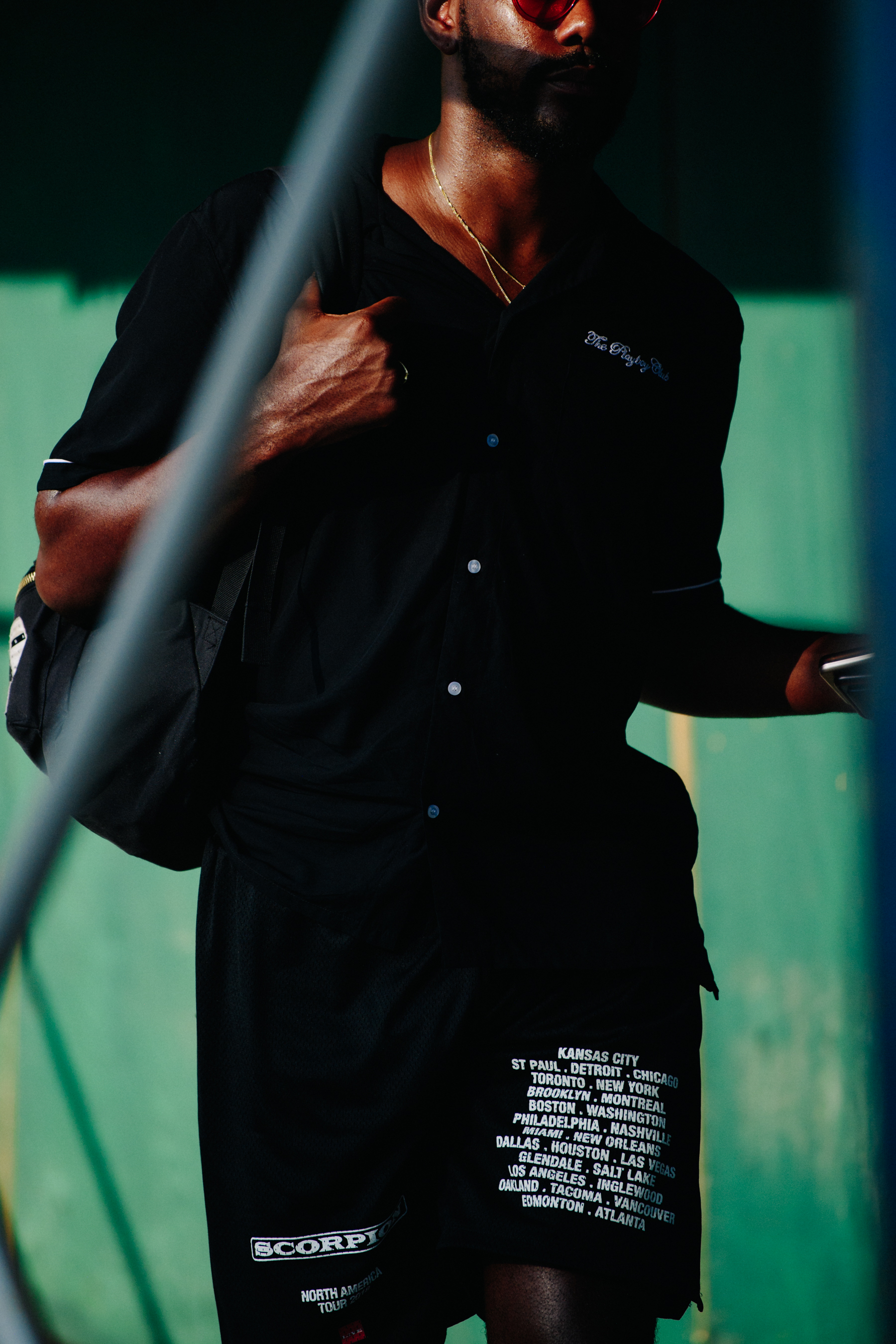 Man wearing all black outfit