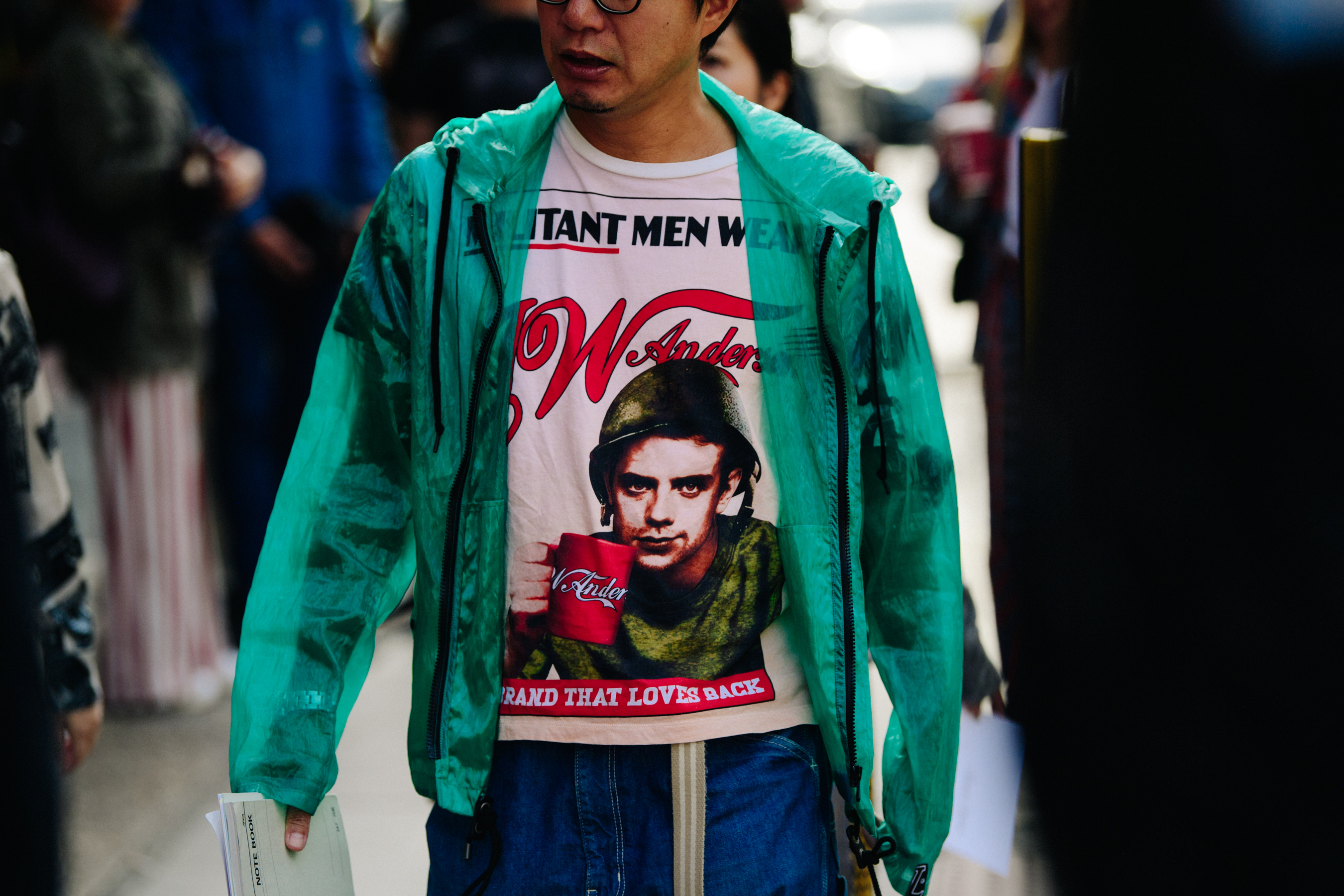 Man wearing JW Anderson shirt