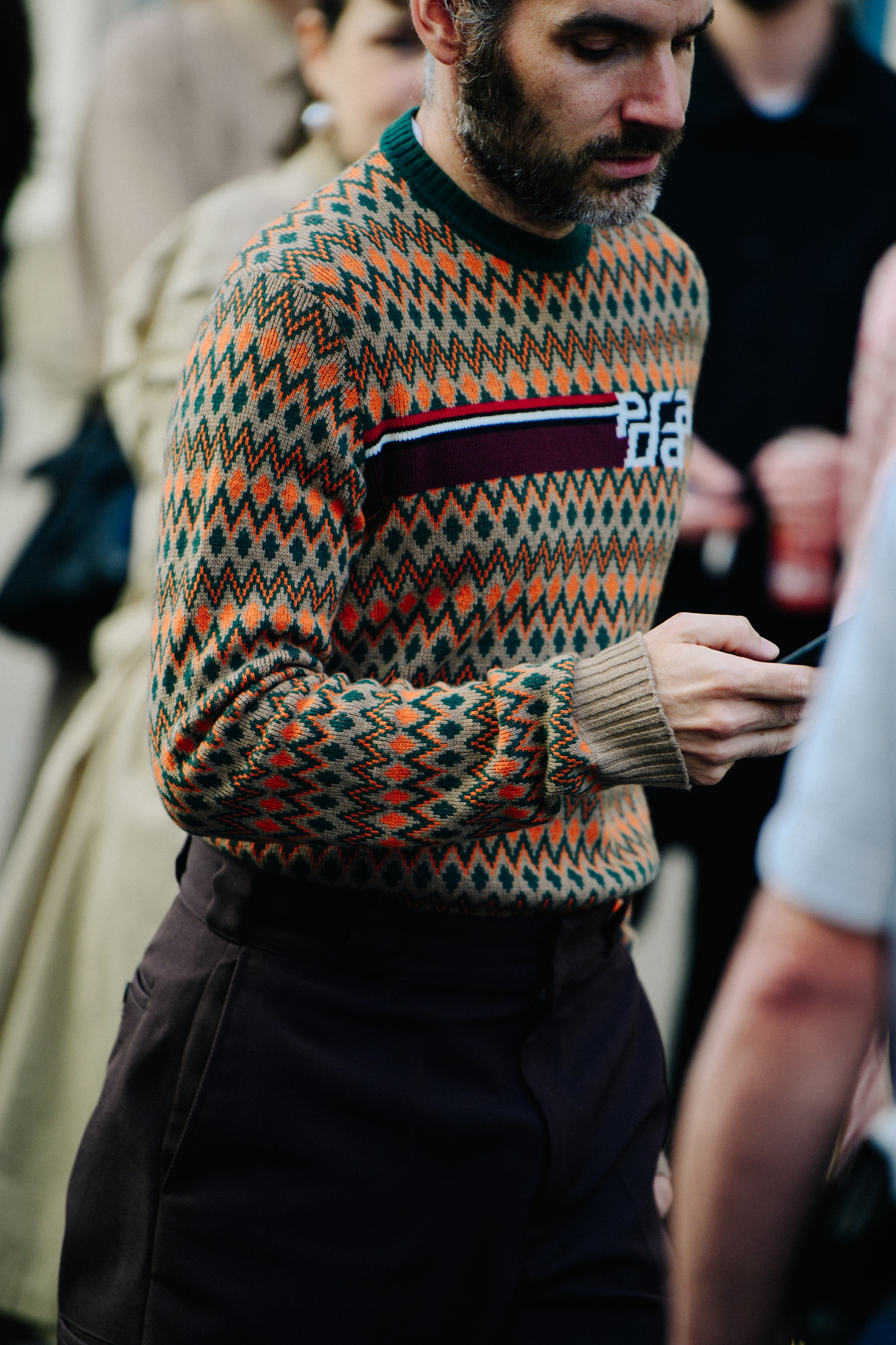 Man wearing Prada jumper