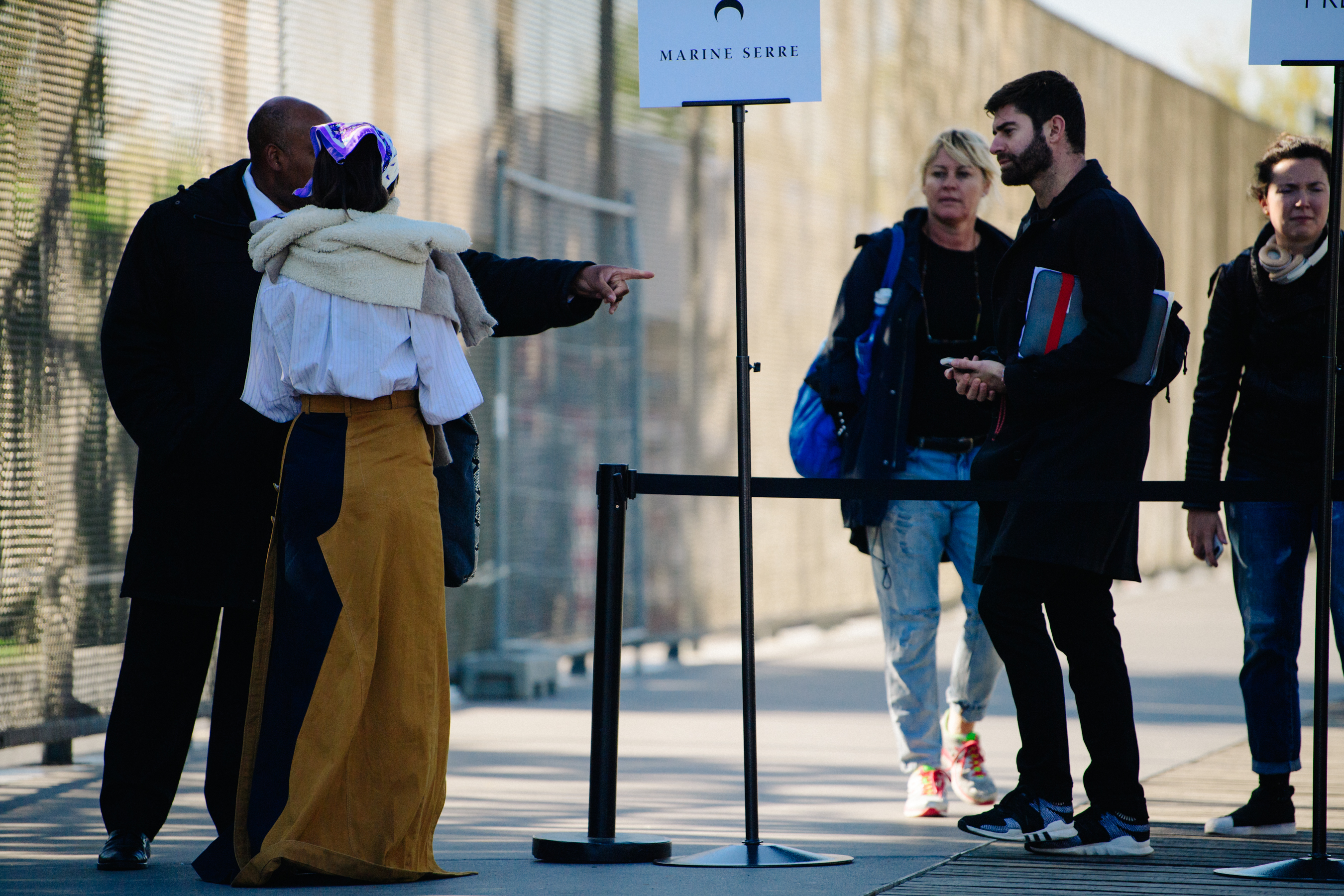 Woman queuing at fashion show