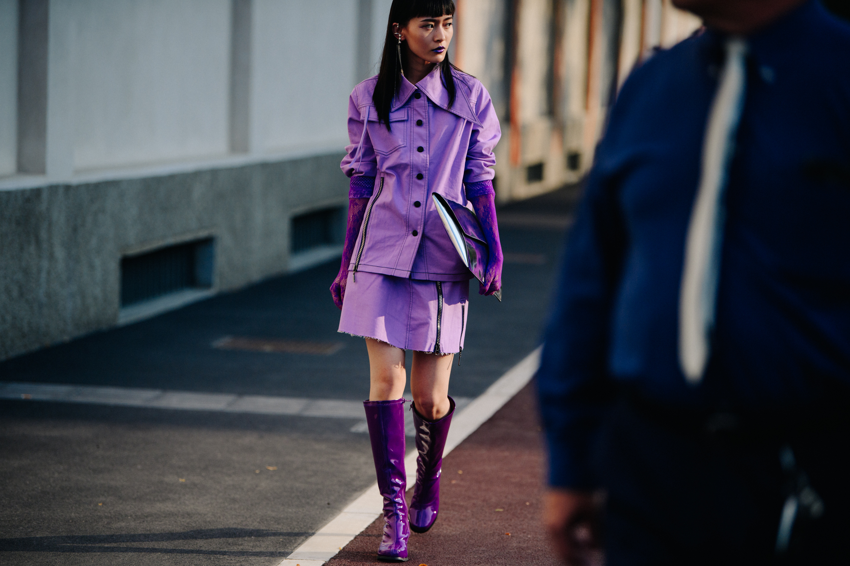 Asian woman wearing Maison Margiela outfit