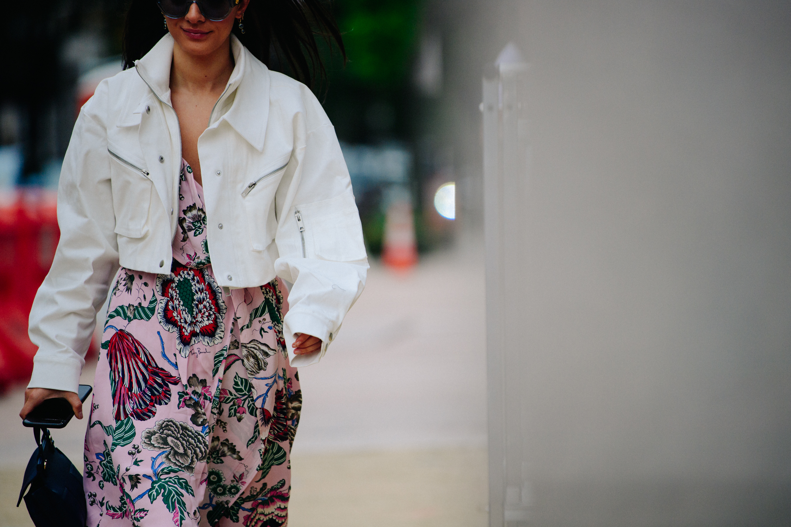 Woman wearing white jacket