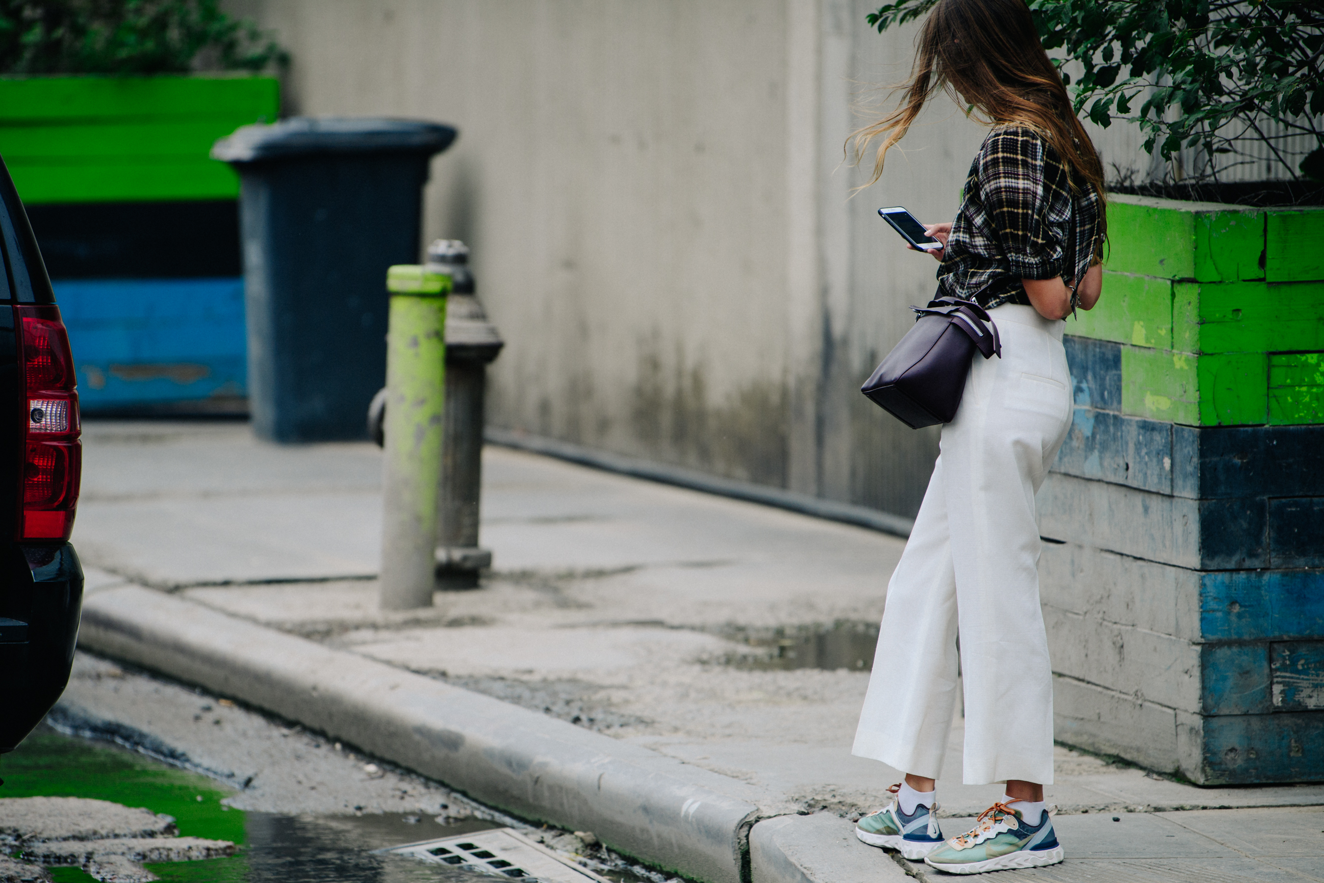 Woman wearing Nike sneakers