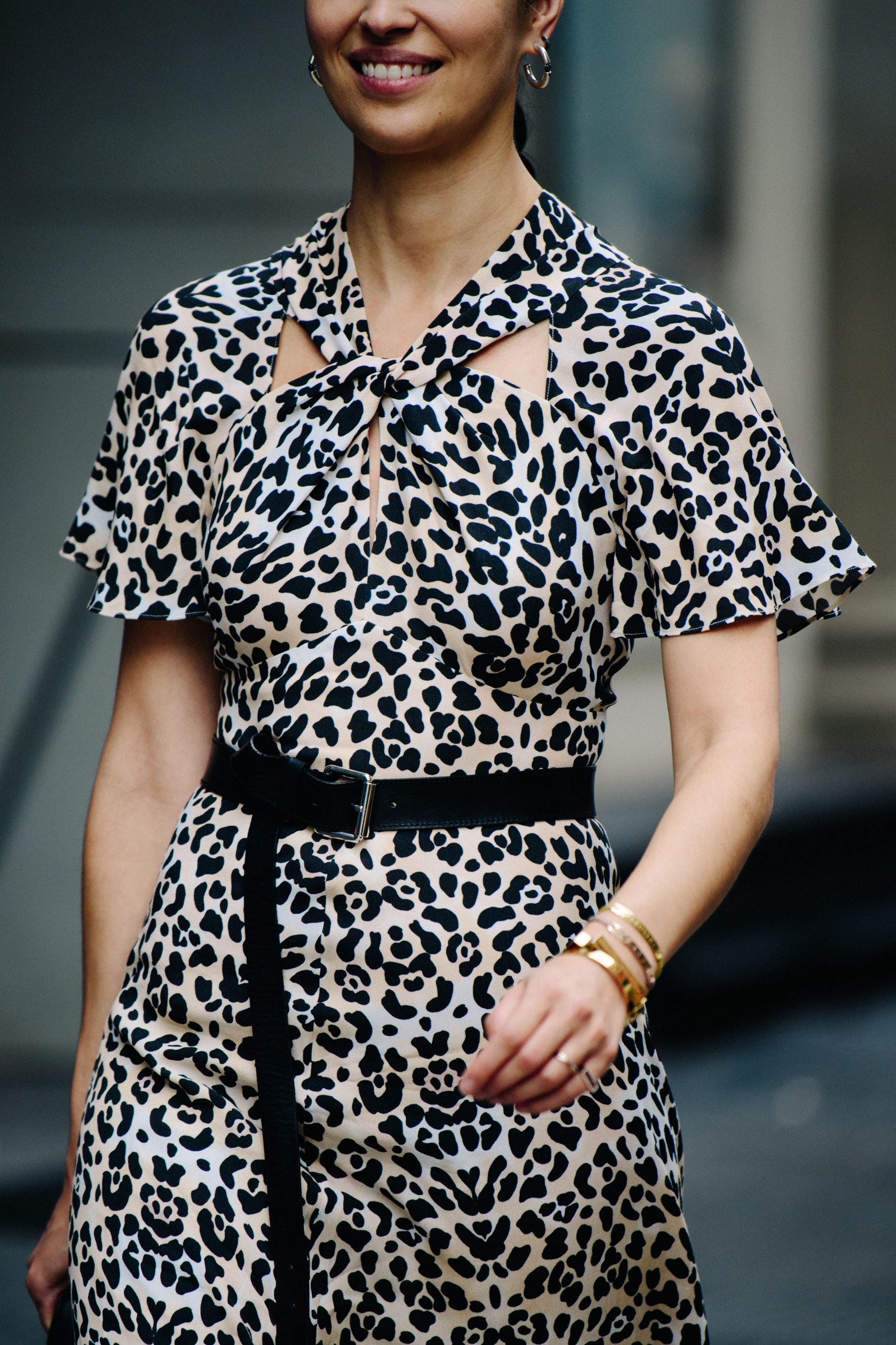 Woman wearing animal print
