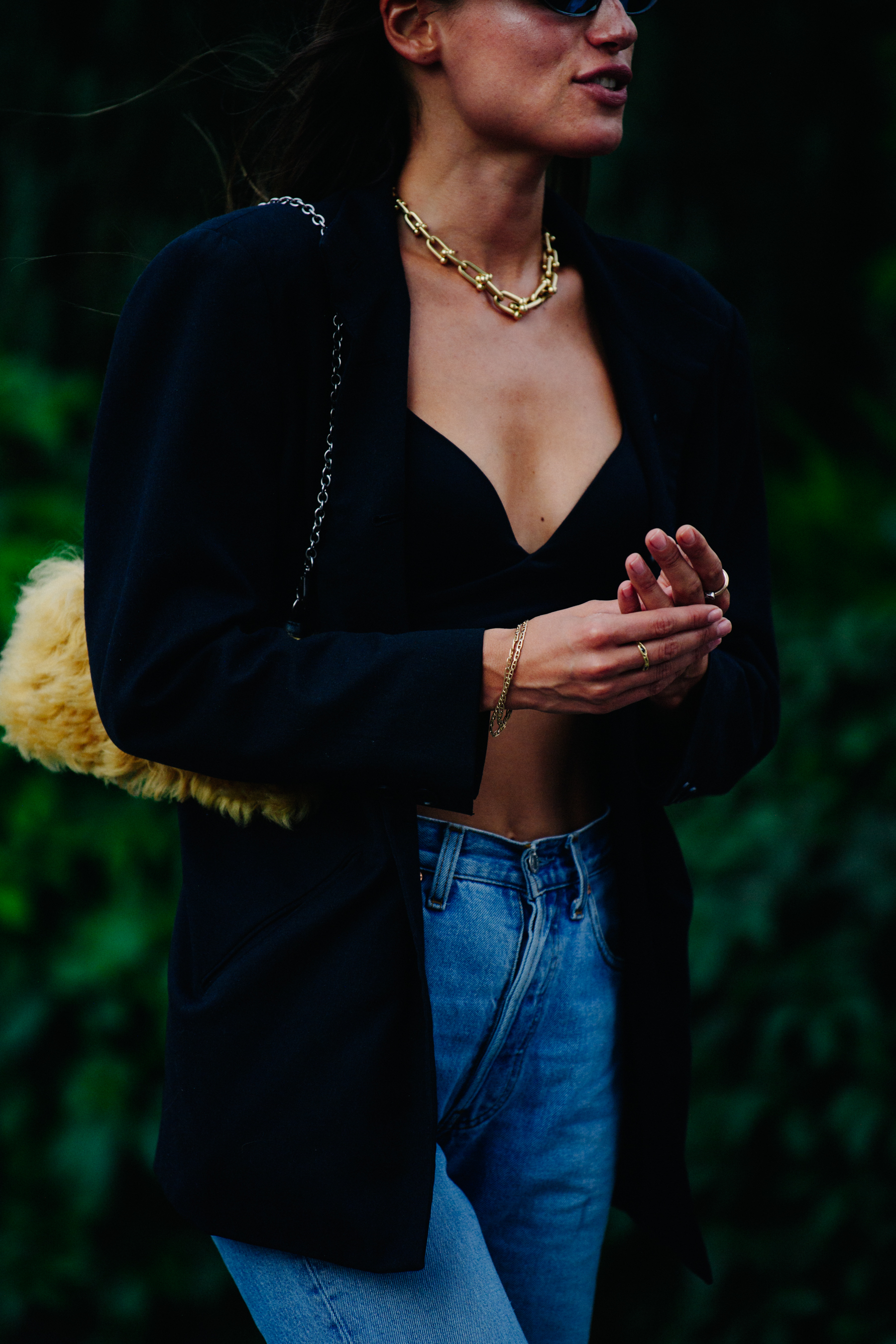 Woman wearing crop top