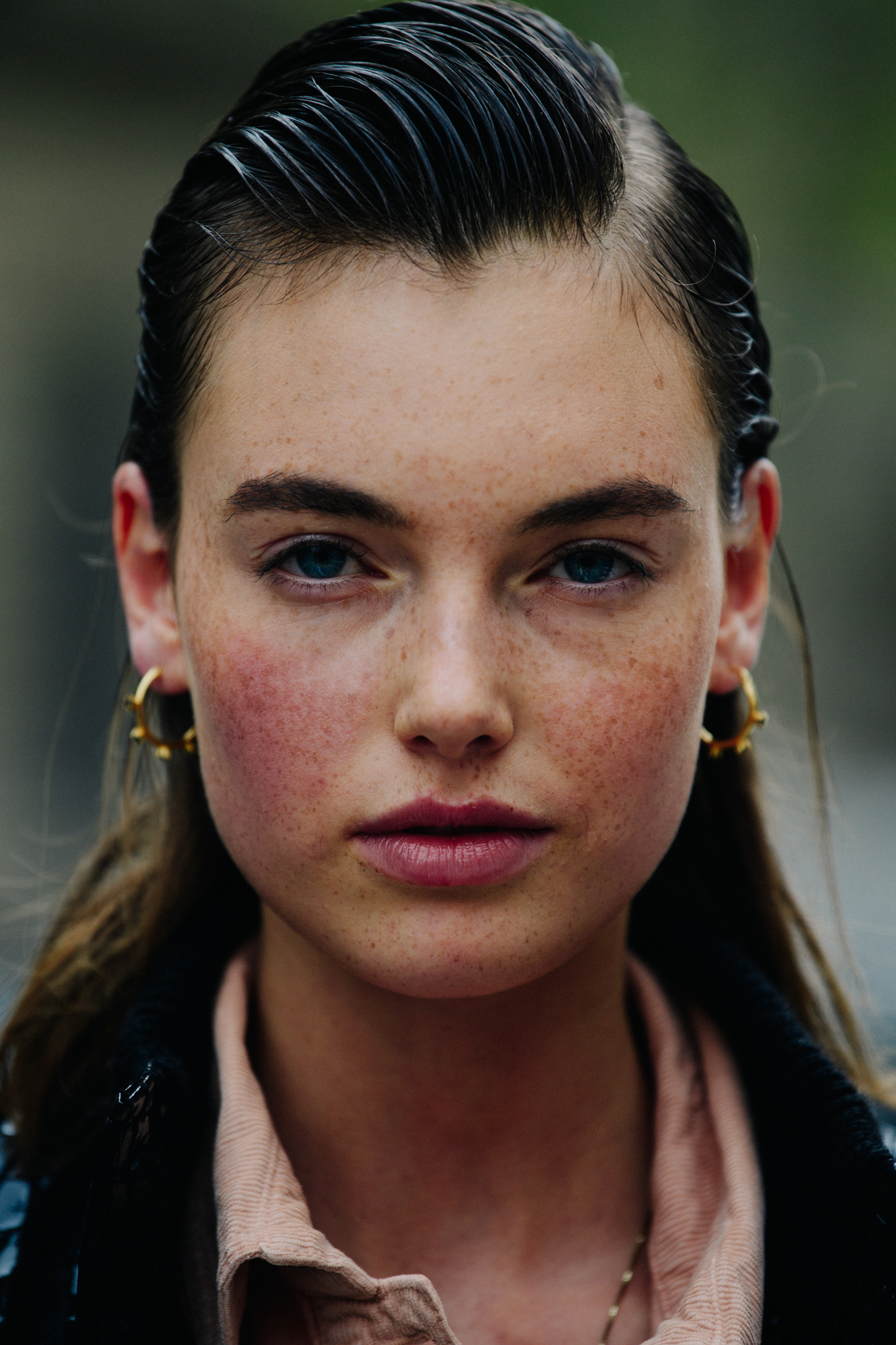 Portrait of German model with blue eyes