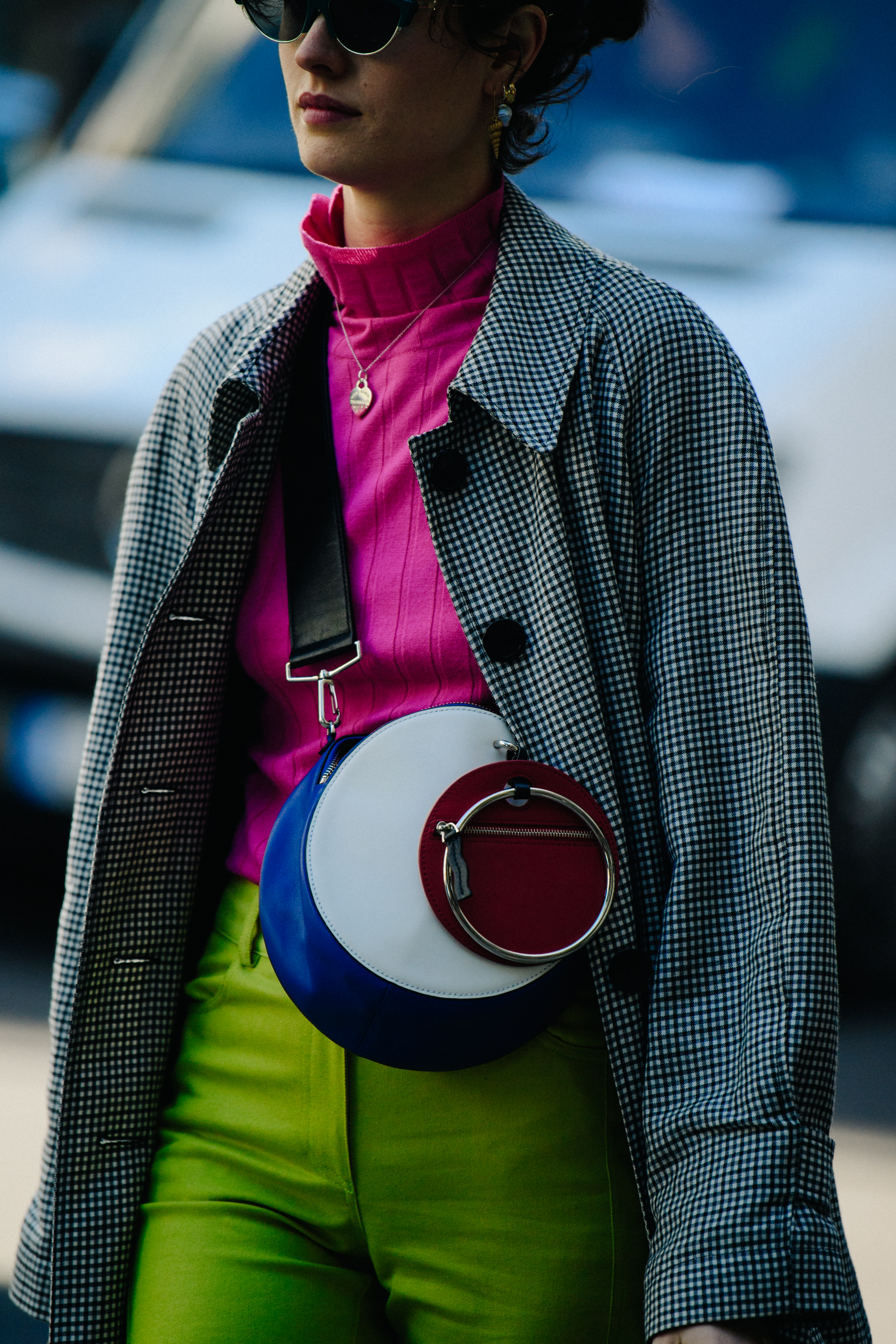 Woman wearing pink jumper