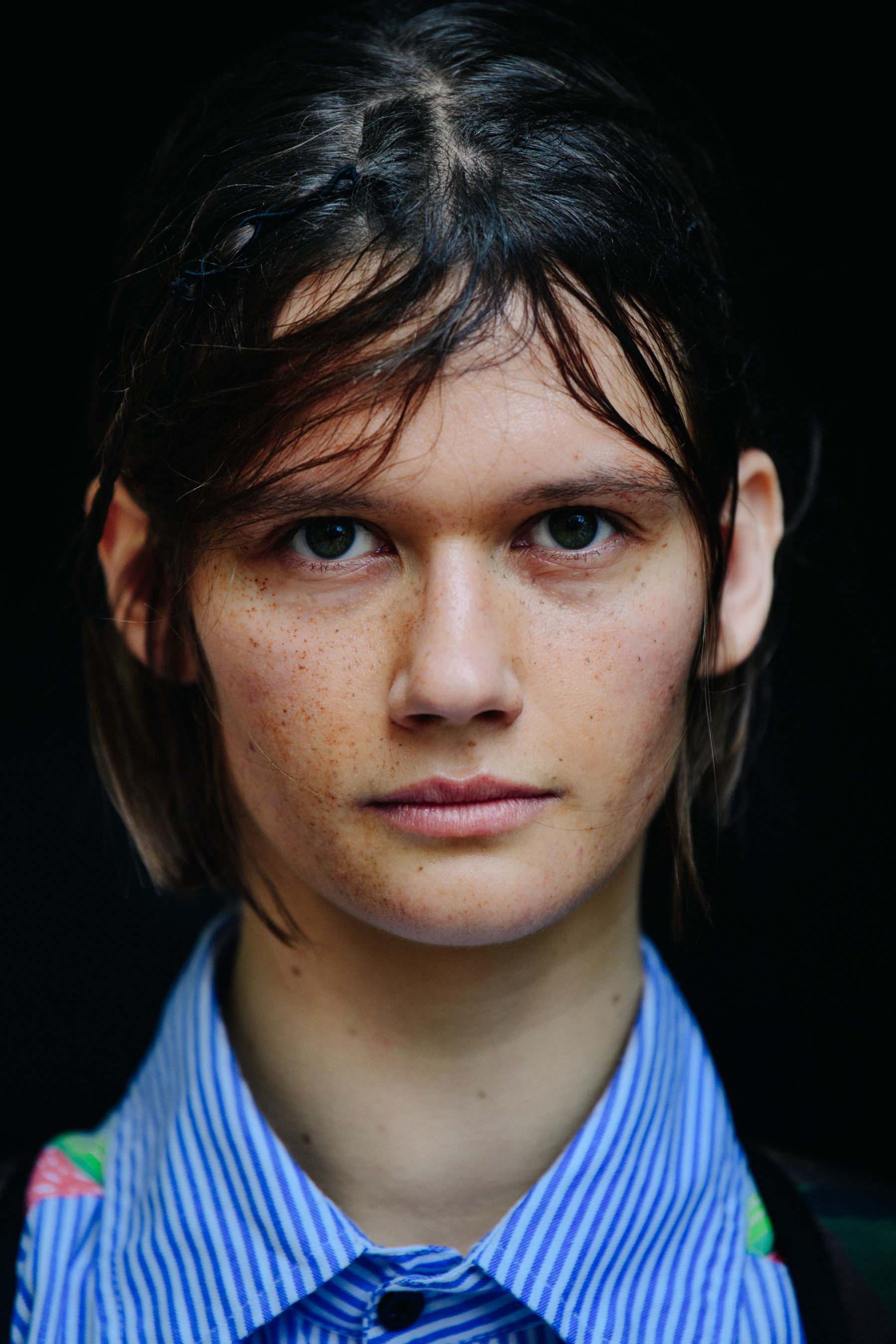 Portrait of model with green eyes