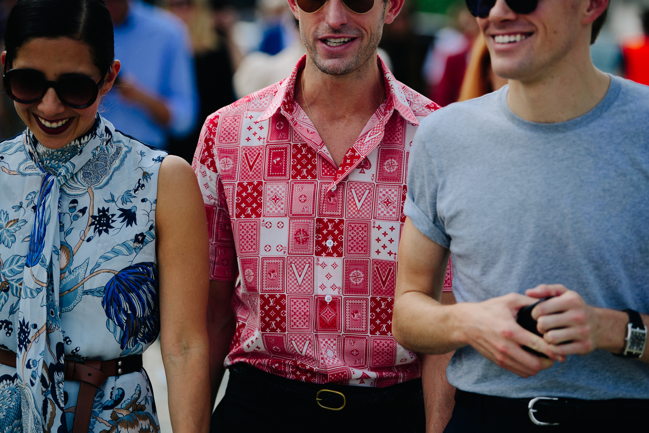Man wearing red shirt