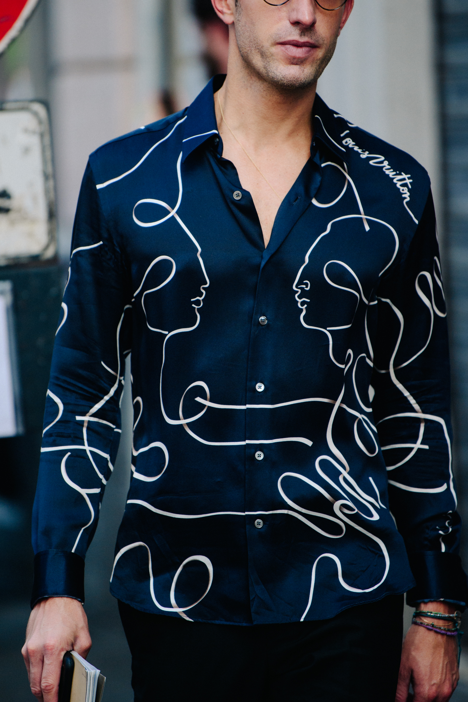 Man wearing pattern shirt