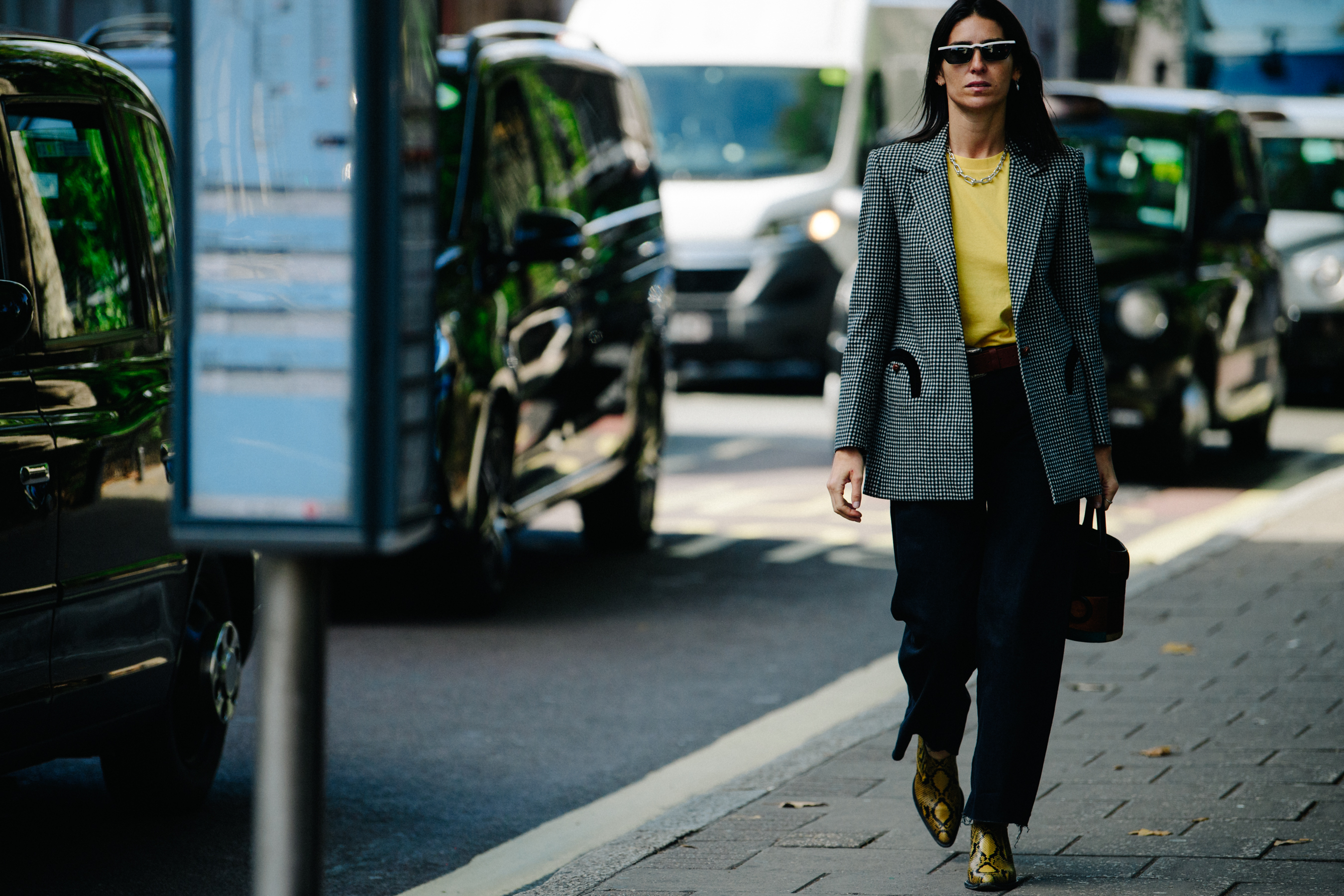 Woman wearing yellow tee shirt