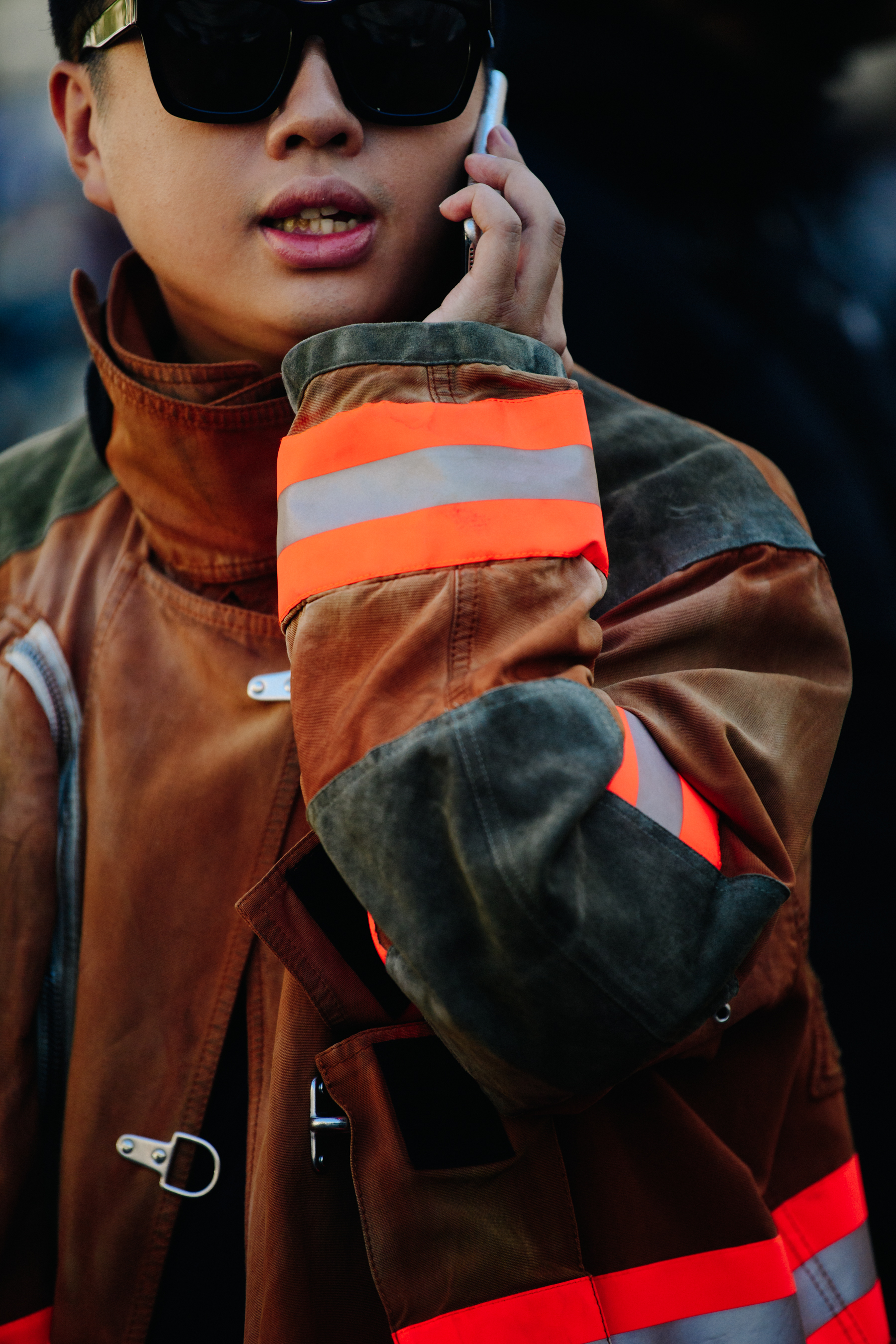 Asian blogger wearing Calvin Klein coat
