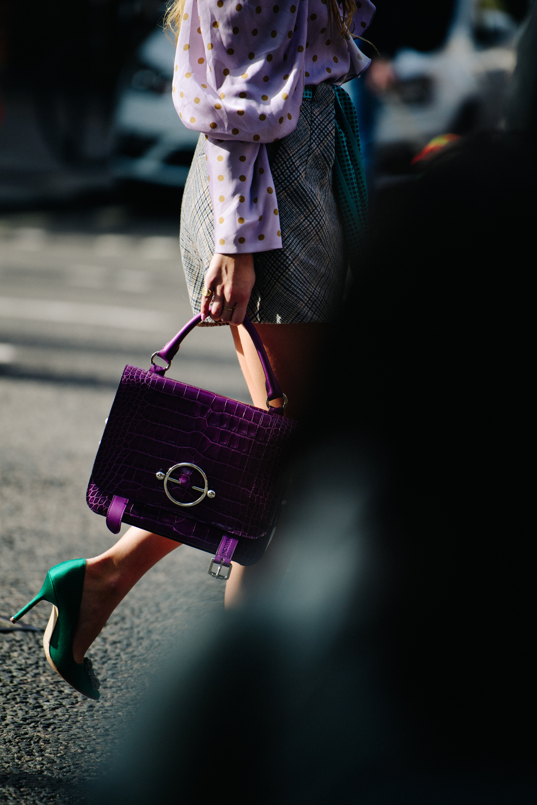 Danish blogger wearing purple top