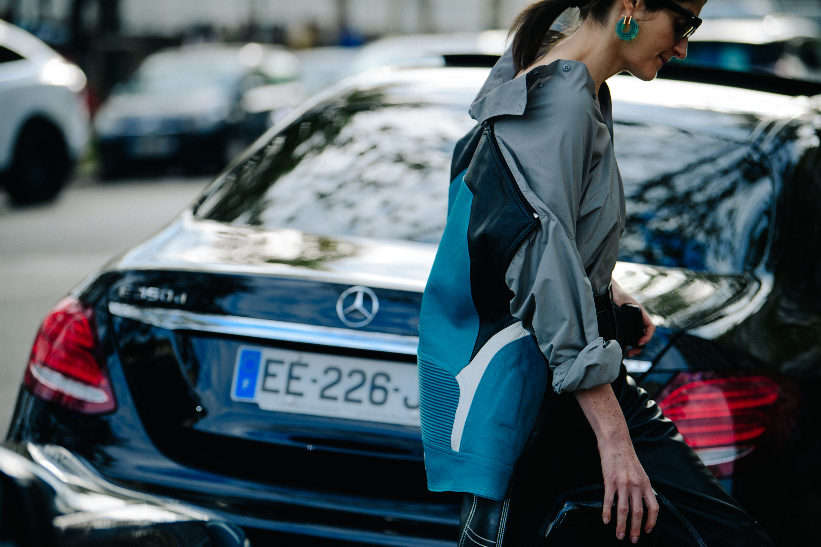 Woman wearing Balenciaga jacket