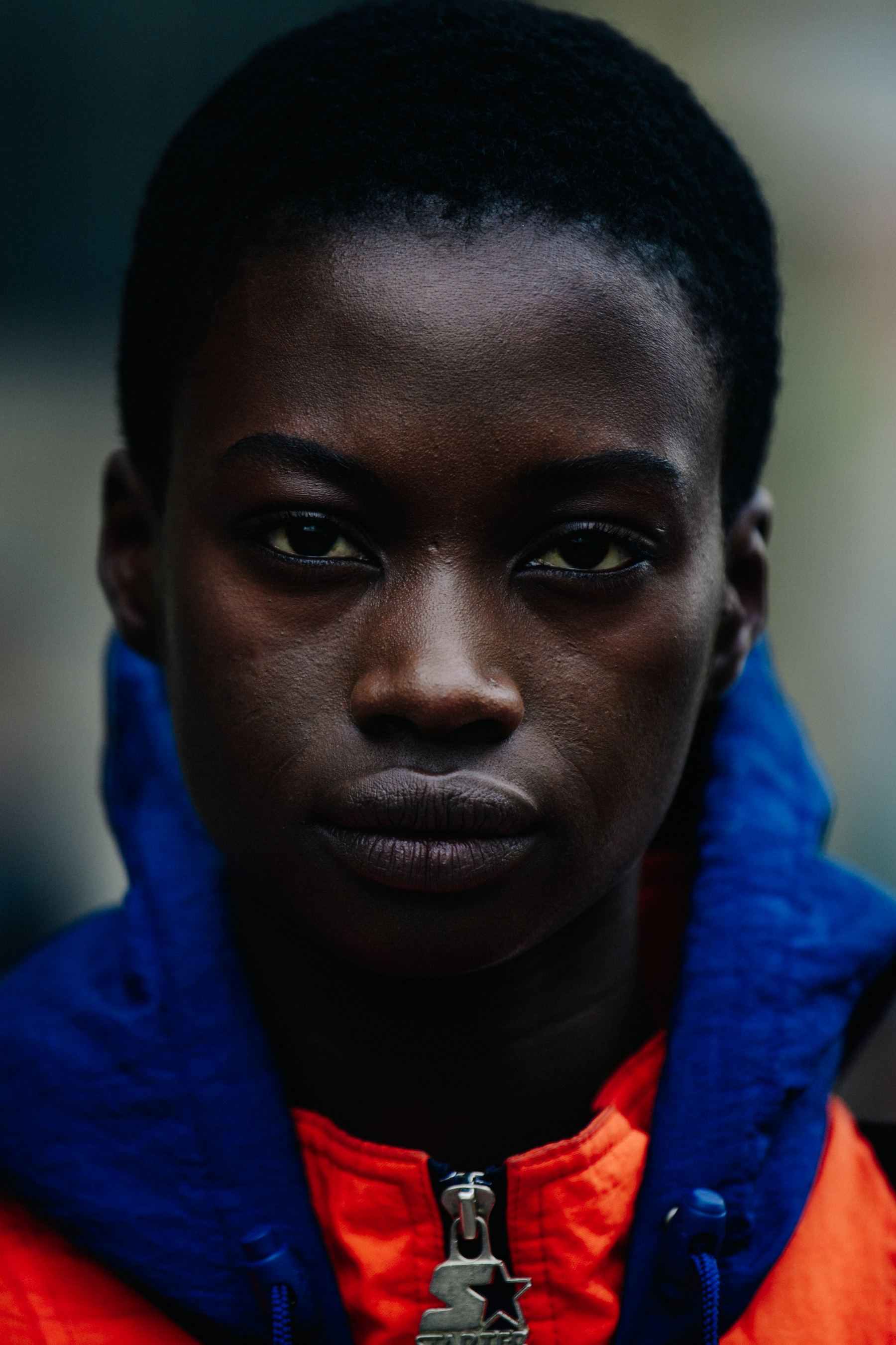 Portrait of model with short hair