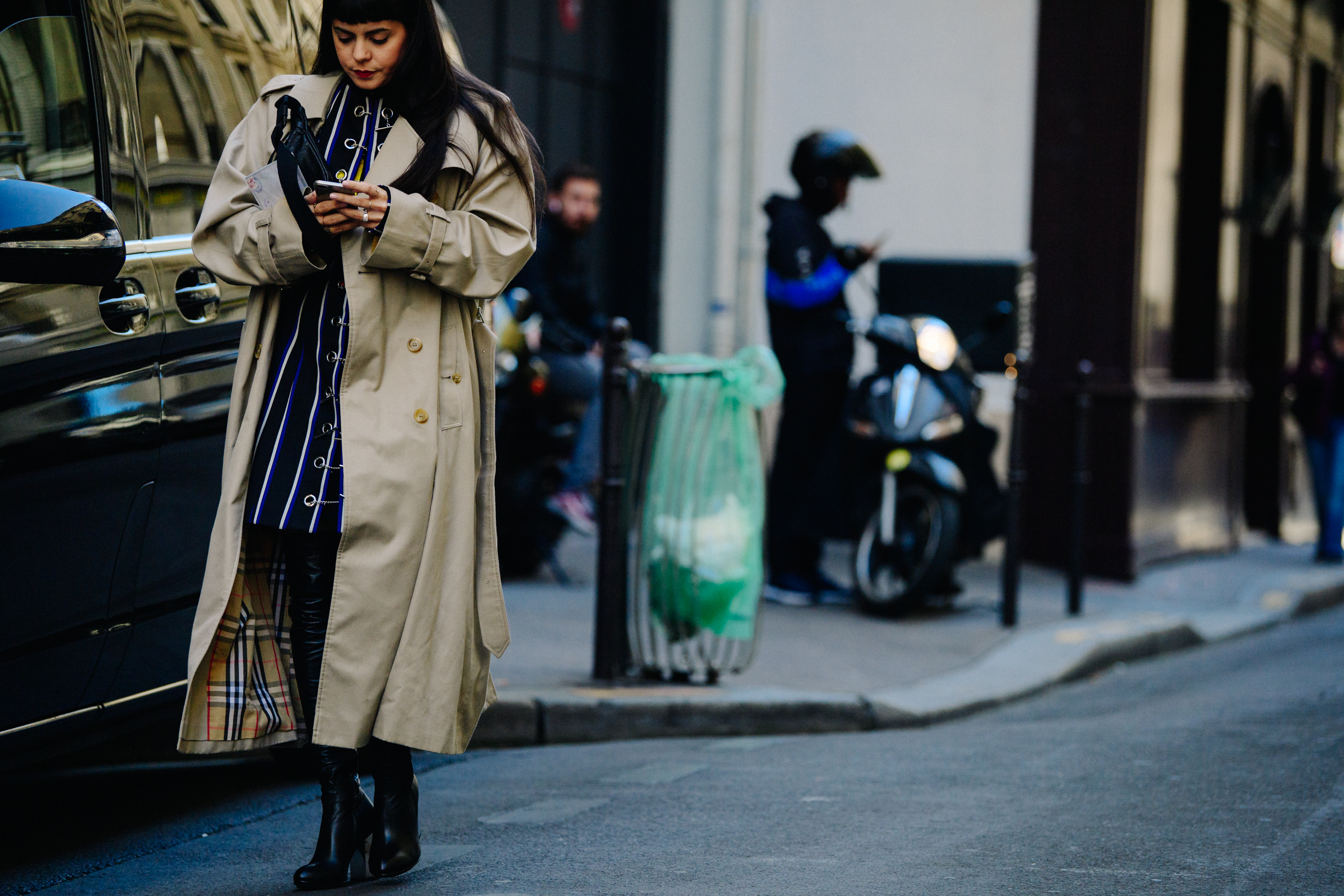 Italian stylist wearing Rouge Margaux
