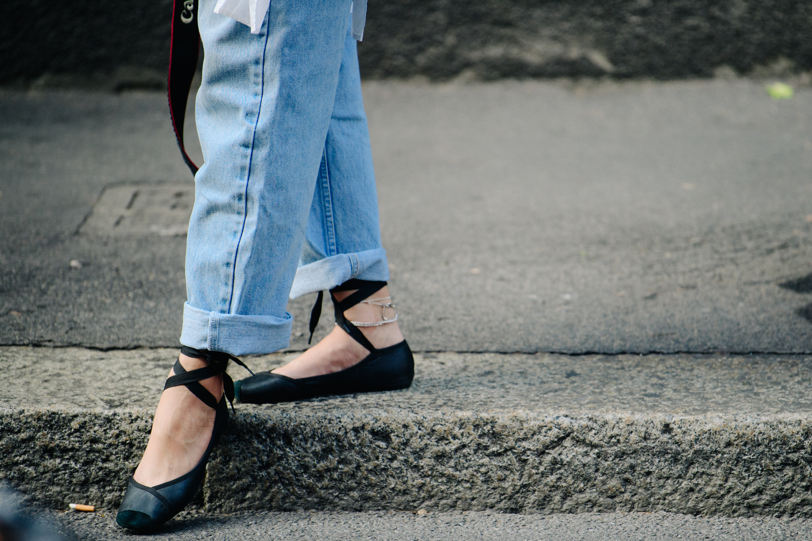 Woman wearing ballet flats