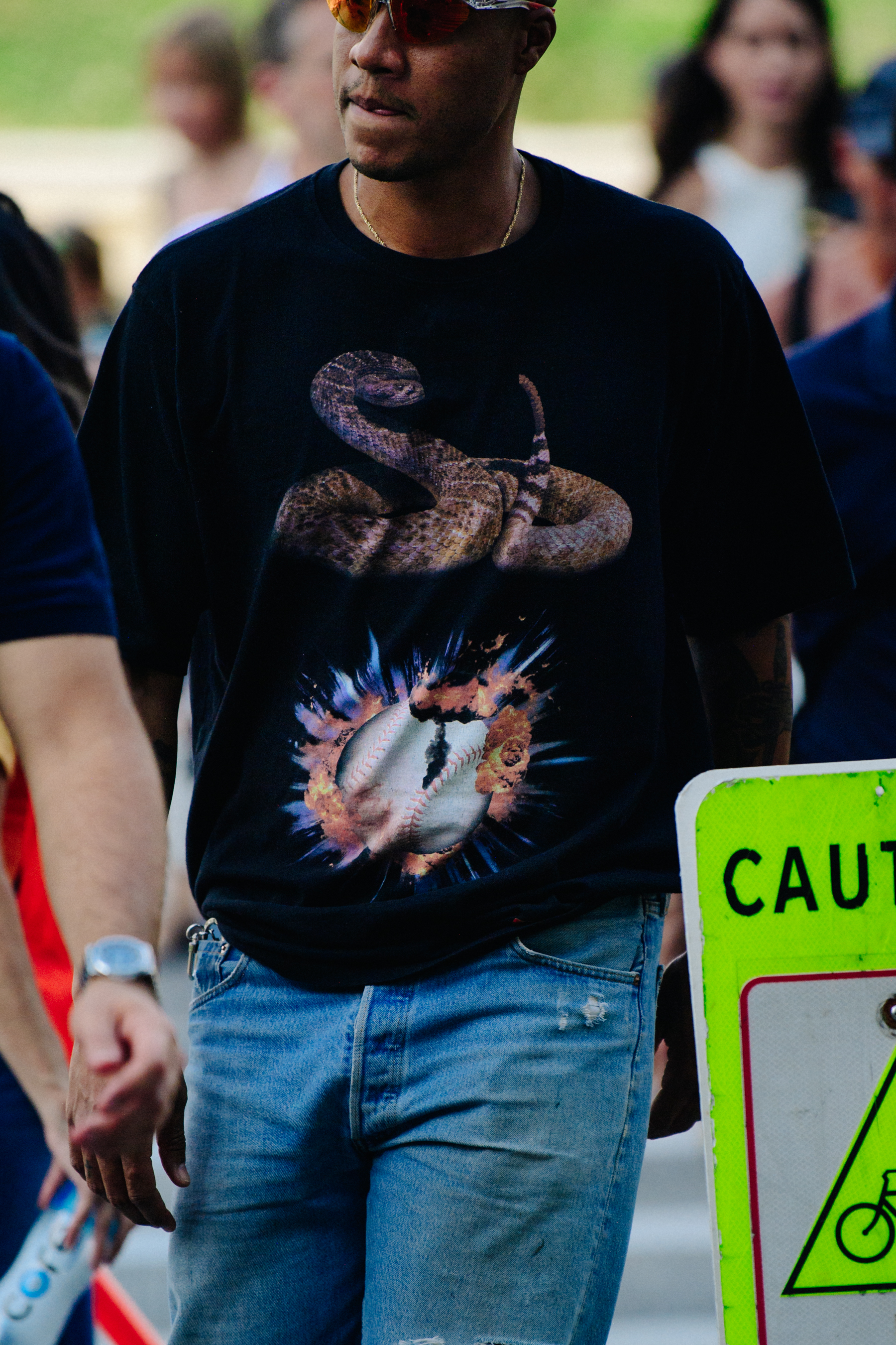 Designer wearing black tee shirt