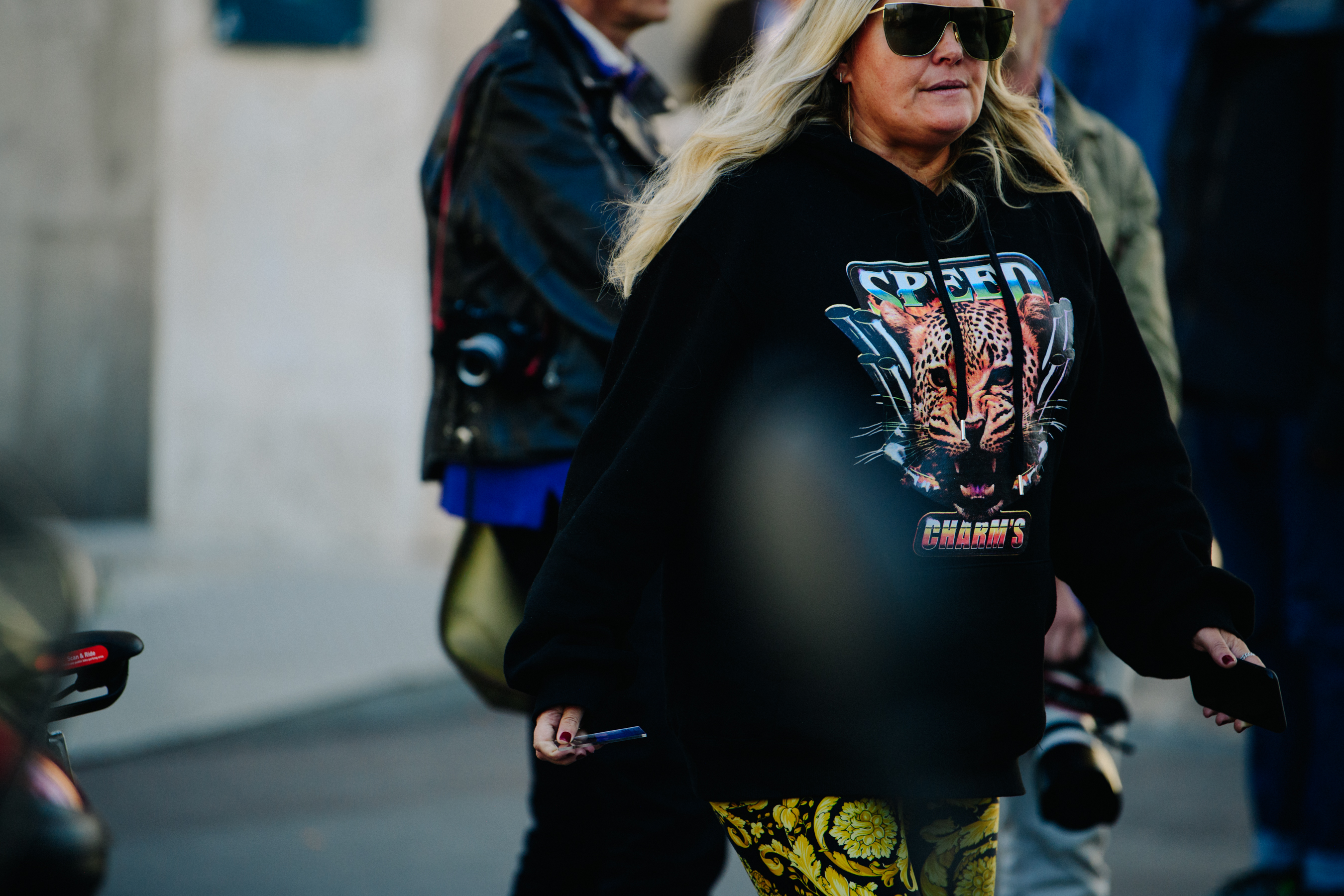 Swedish woman wearing black hoodie